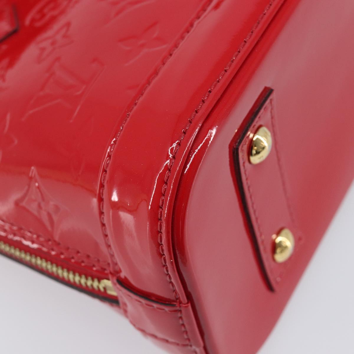 LOUIS VUITTON Monogram Vernis Alma BB Hand Bag Red Slys M90174 LV Auth 209599V