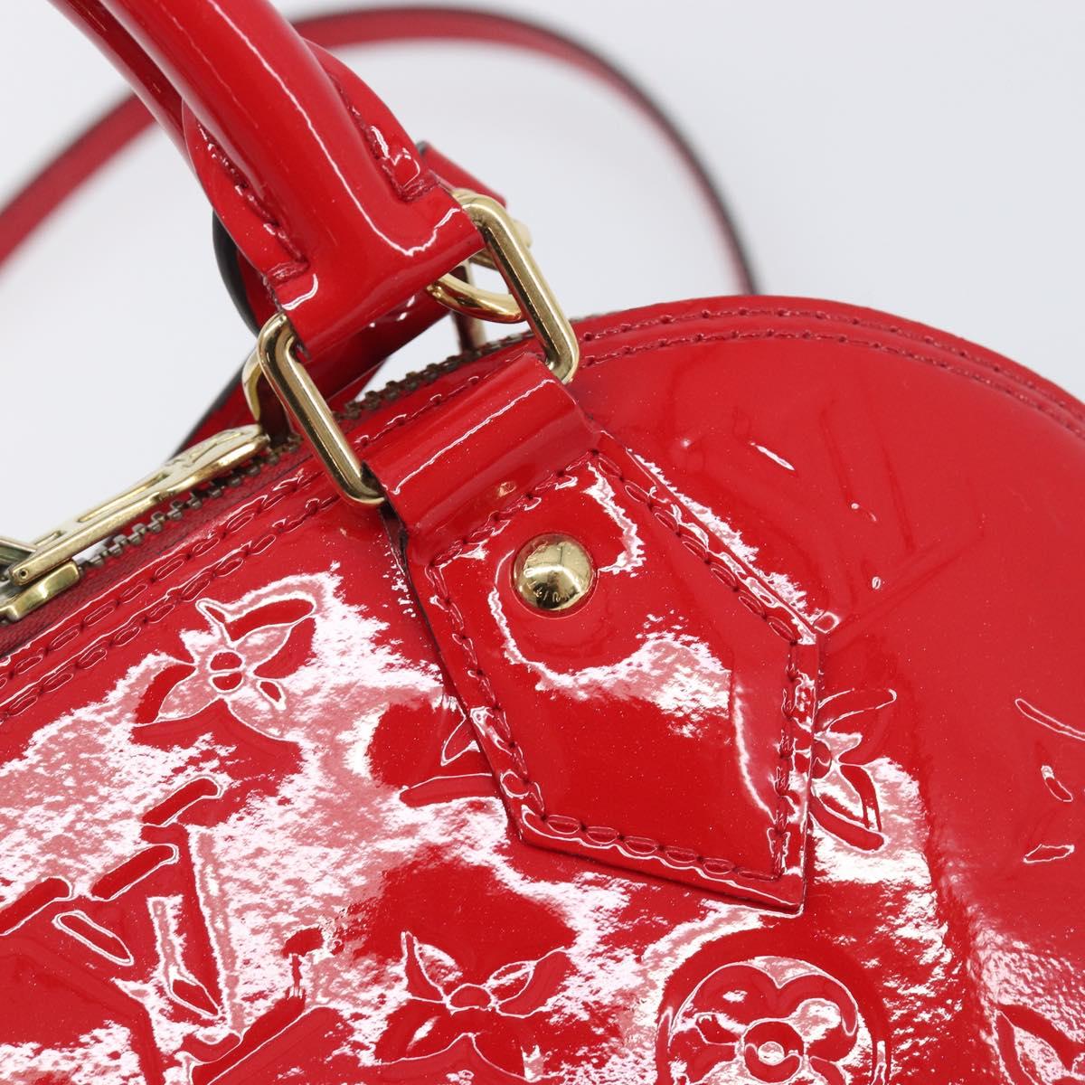 LOUIS VUITTON Monogram Vernis Alma BB Hand Bag Red Slys M90174 LV Auth 209599V