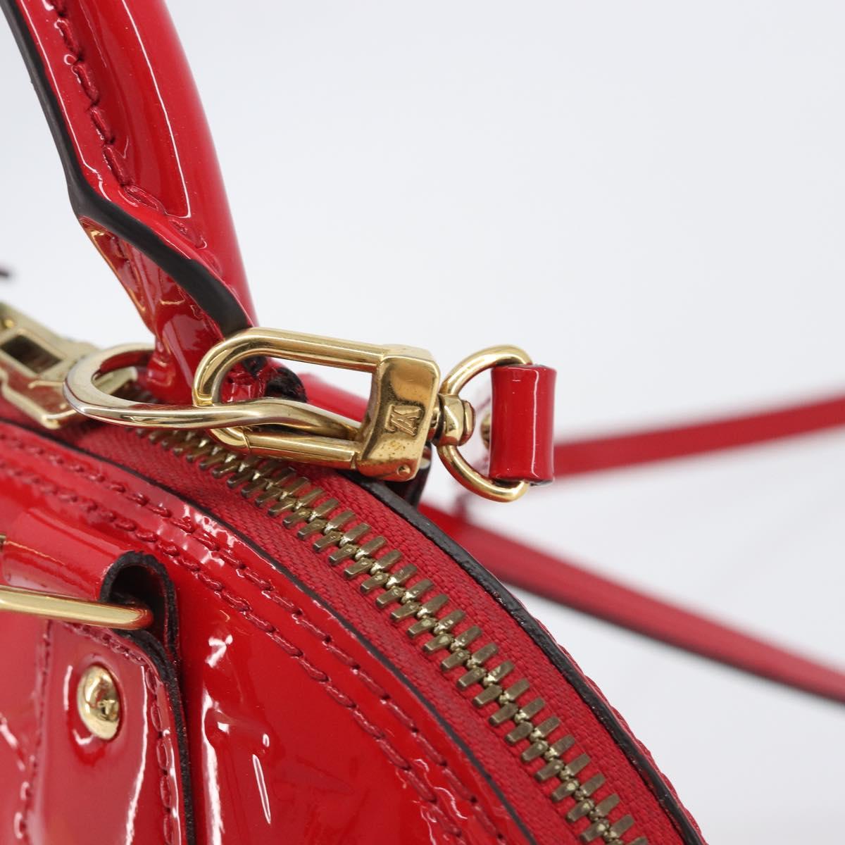 LOUIS VUITTON Monogram Vernis Alma BB Hand Bag Red Slys M90174 LV Auth 209599V
