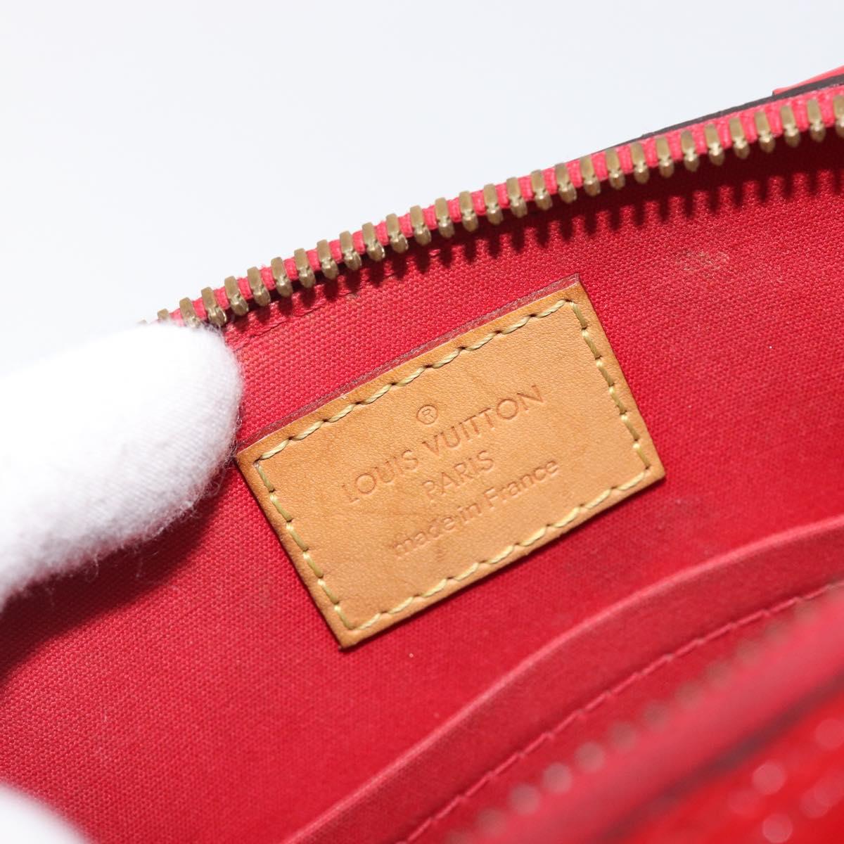 LOUIS VUITTON Monogram Vernis Alma BB Hand Bag Red Slys M90174 LV Auth 209599V