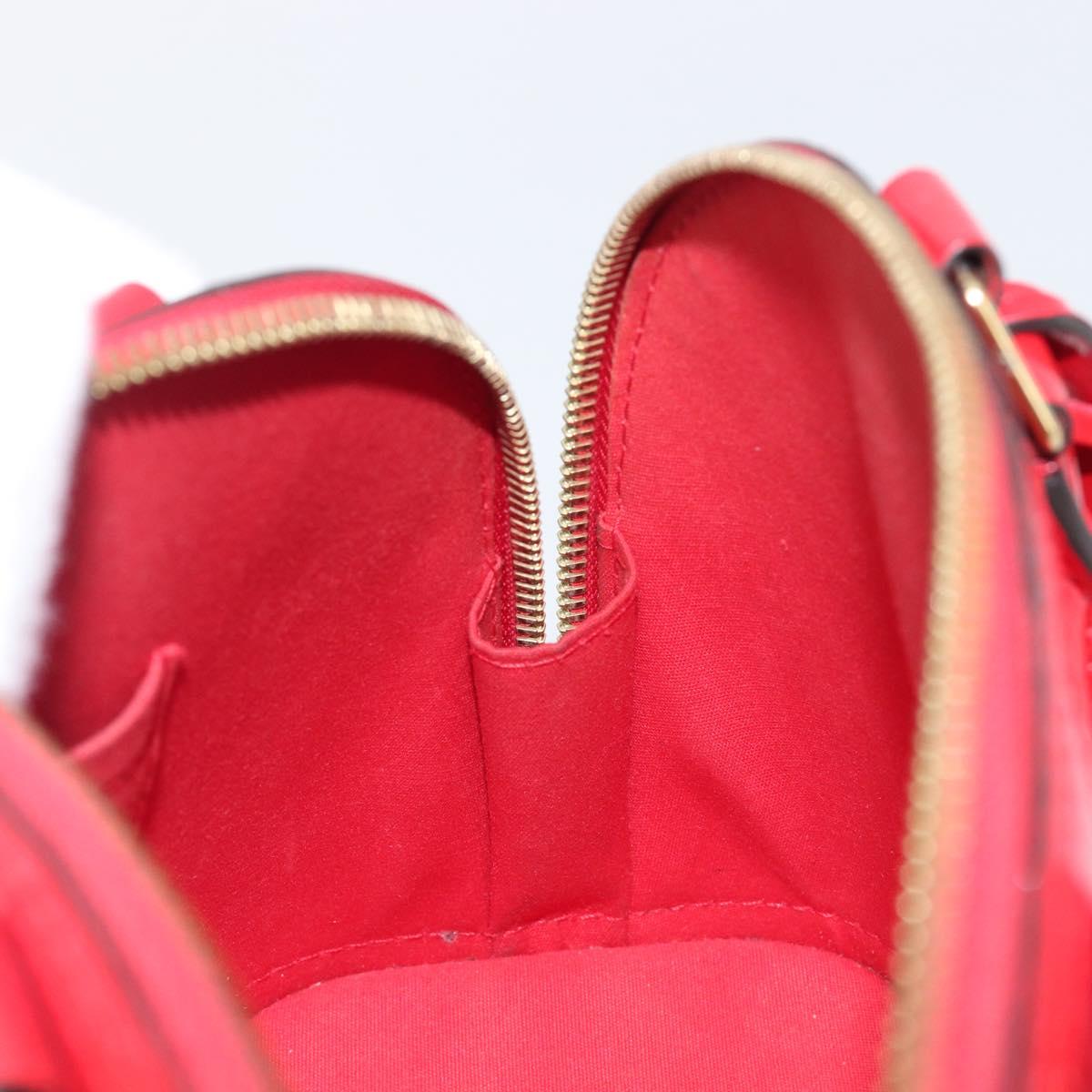 LOUIS VUITTON Monogram Vernis Alma BB Hand Bag Red Slys M90174 LV Auth 209599V
