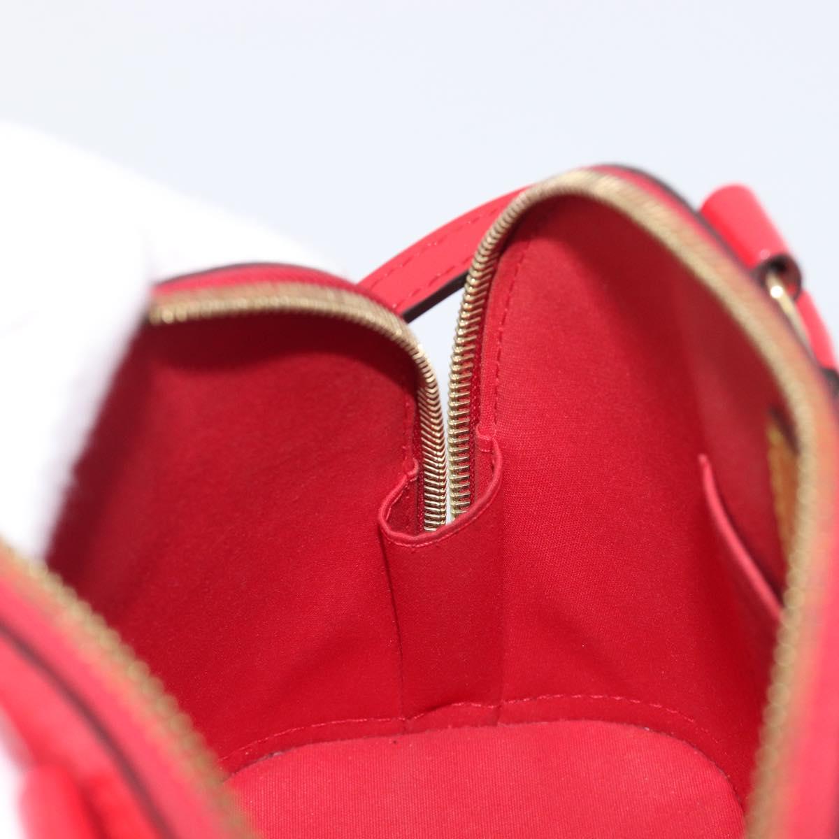 LOUIS VUITTON Monogram Vernis Alma BB Hand Bag Red Slys M90174 LV Auth 209599V