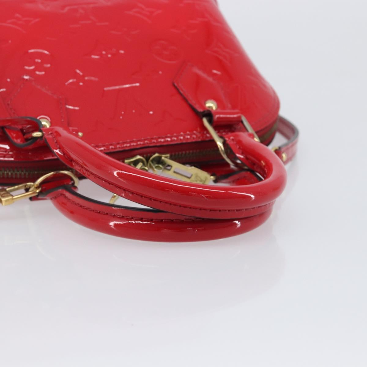 LOUIS VUITTON Monogram Vernis Alma BB Hand Bag Red Slys M90174 LV Auth 209599V