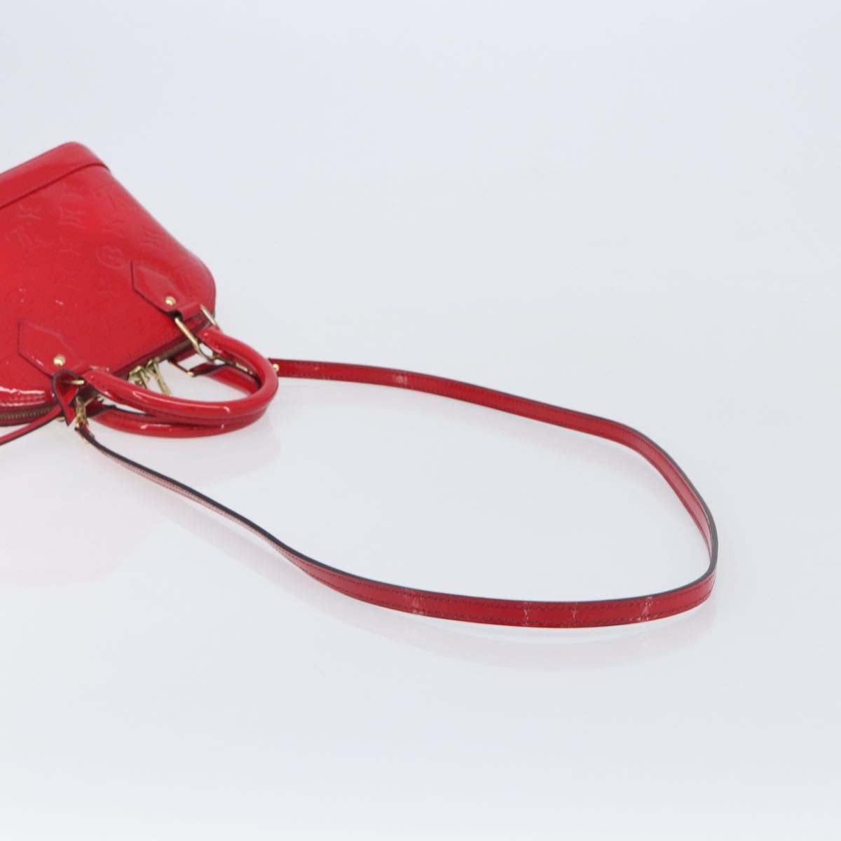 LOUIS VUITTON Monogram Vernis Alma BB Hand Bag Red Slys M90174 LV Auth 209599V