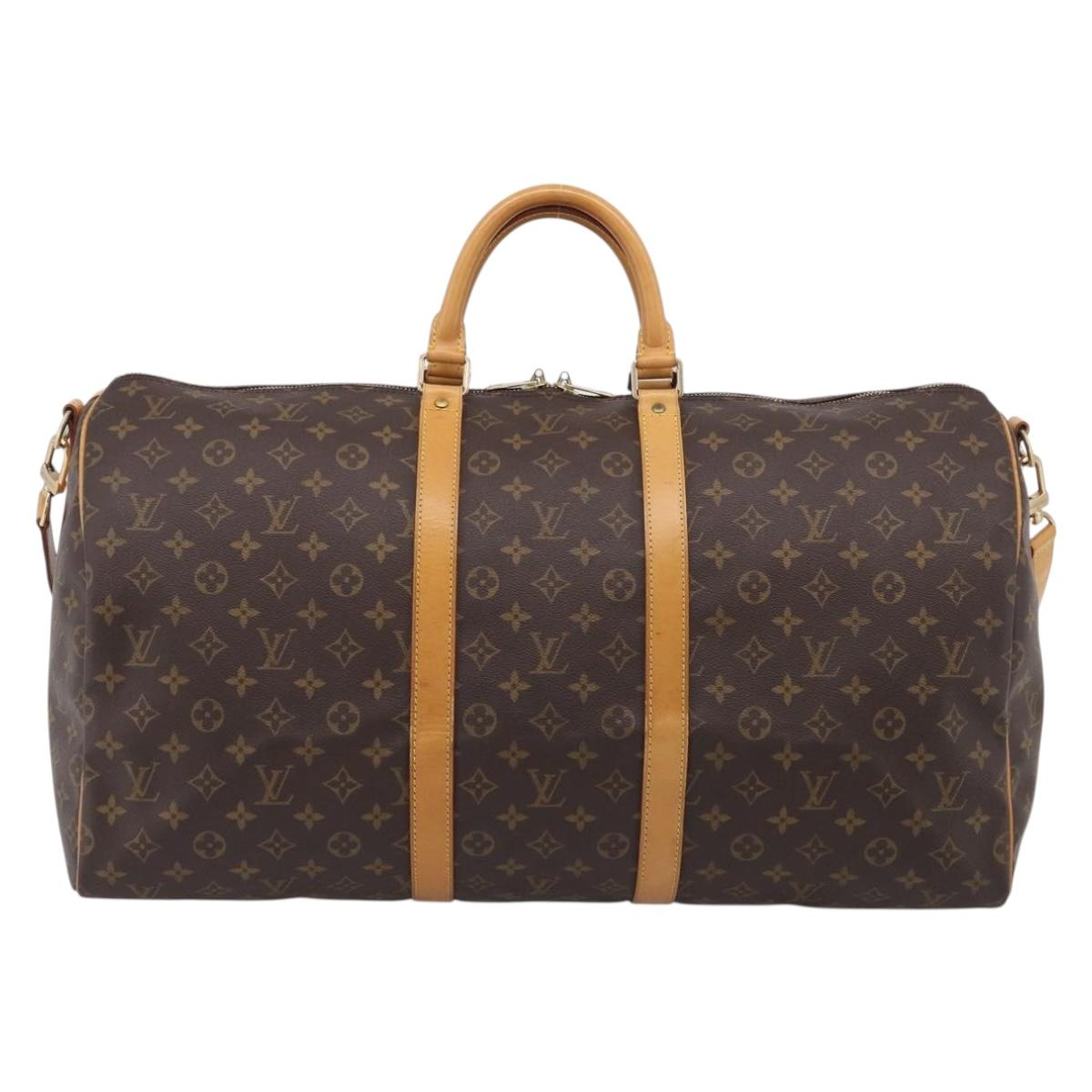 LOUIS VUITTON Monogram Keepall Bandouliere 55 Boston Bag M41414 LV Auth 209601V