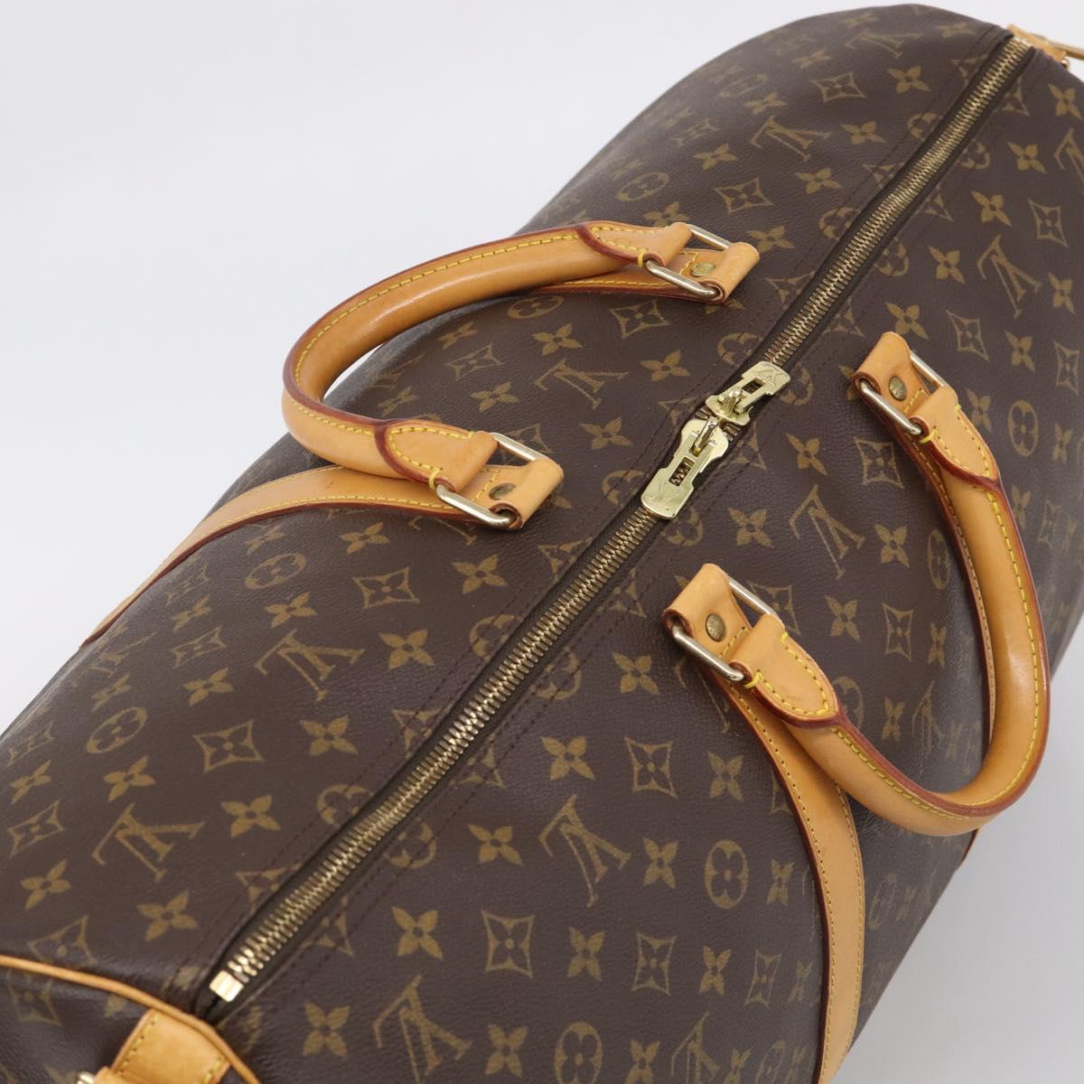 LOUIS VUITTON Monogram Keepall Bandouliere 55 Boston Bag M41414 LV Auth 209601V