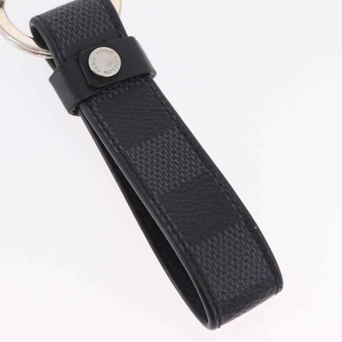 LOUIS VUITTON Damier Graphite LV Dragonne Key Ring M62706 LV Auth 209607A