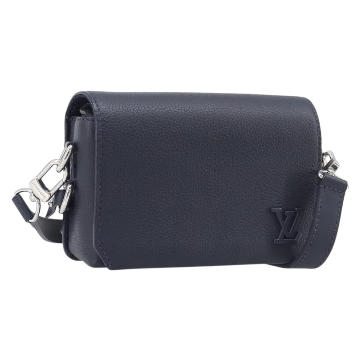 LOUIS VUITTON Fast Line Wearable Wallet Shoulder Bag Leather Navy Auth 209611V