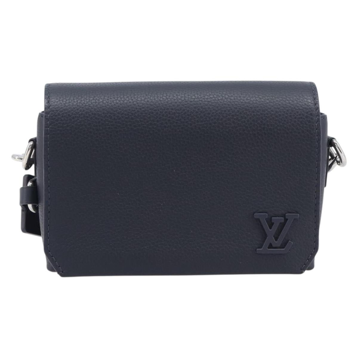 LOUIS VUITTON Fast Line Wearable Wallet Shoulder Bag Leather Navy Auth 209611V
