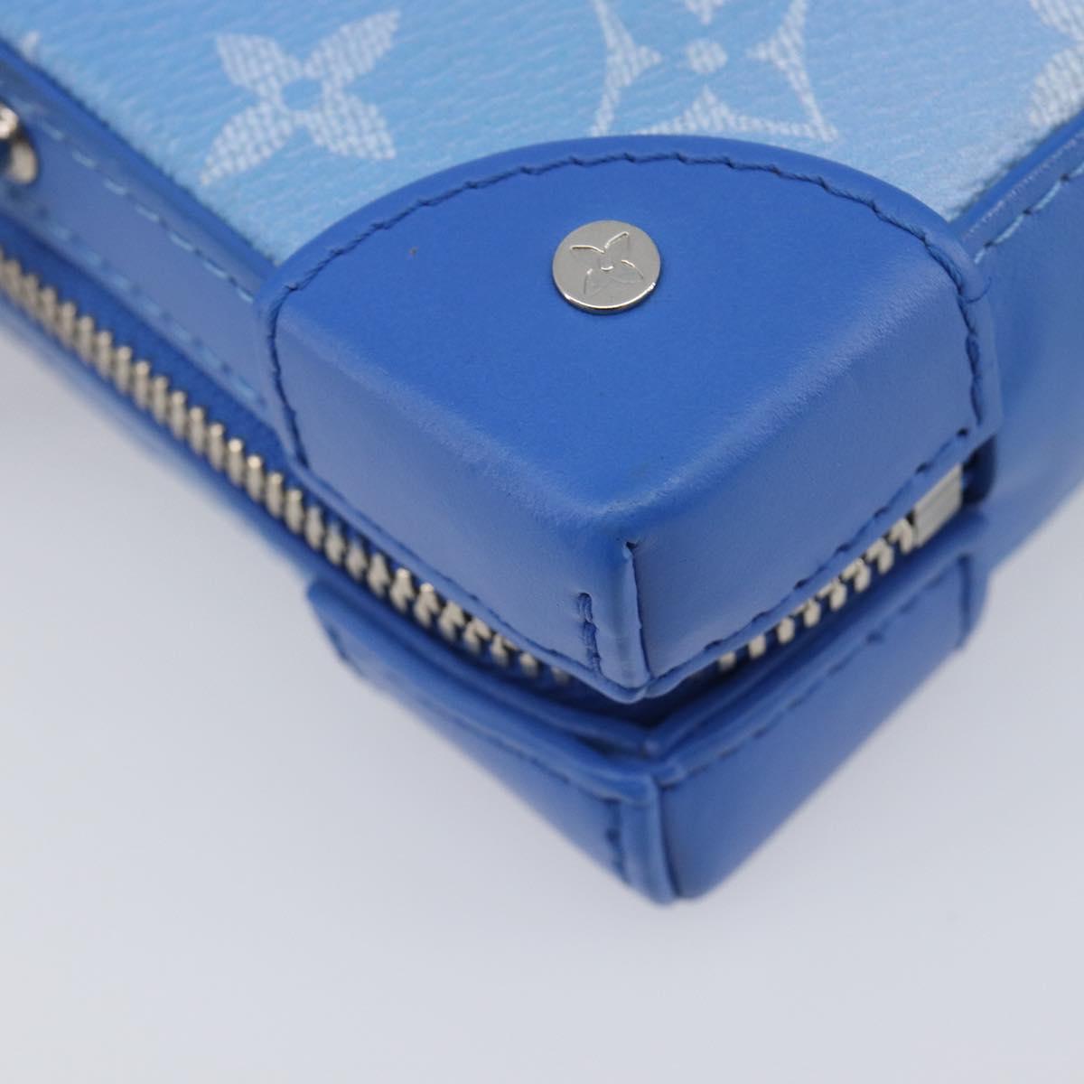 LOUIS VUITTON Monogram Clouds Soft Trunk Wallet Bag Blue M45432 LV Auth 209614M