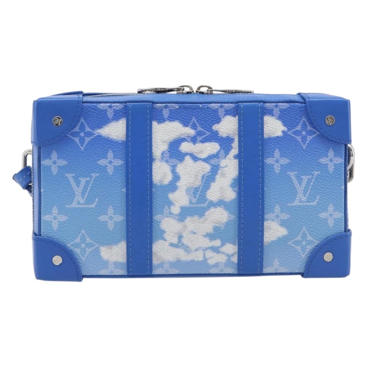 LOUIS VUITTON Monogram Clouds Soft Trunk Wallet Bag Blue M45432 LV Auth 209614M