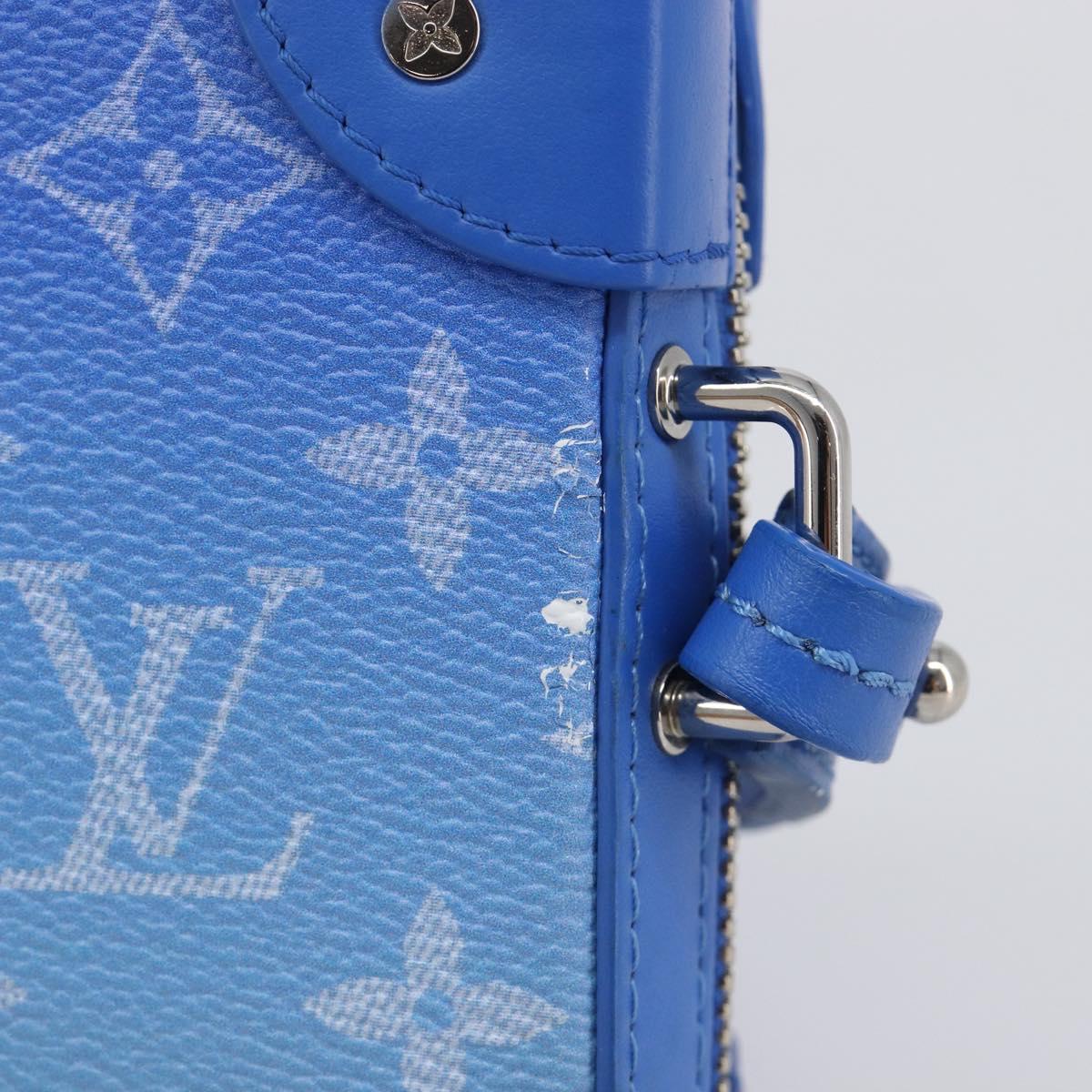 LOUIS VUITTON Monogram Clouds Soft Trunk Wallet Bag Blue M45432 LV Auth 209614M