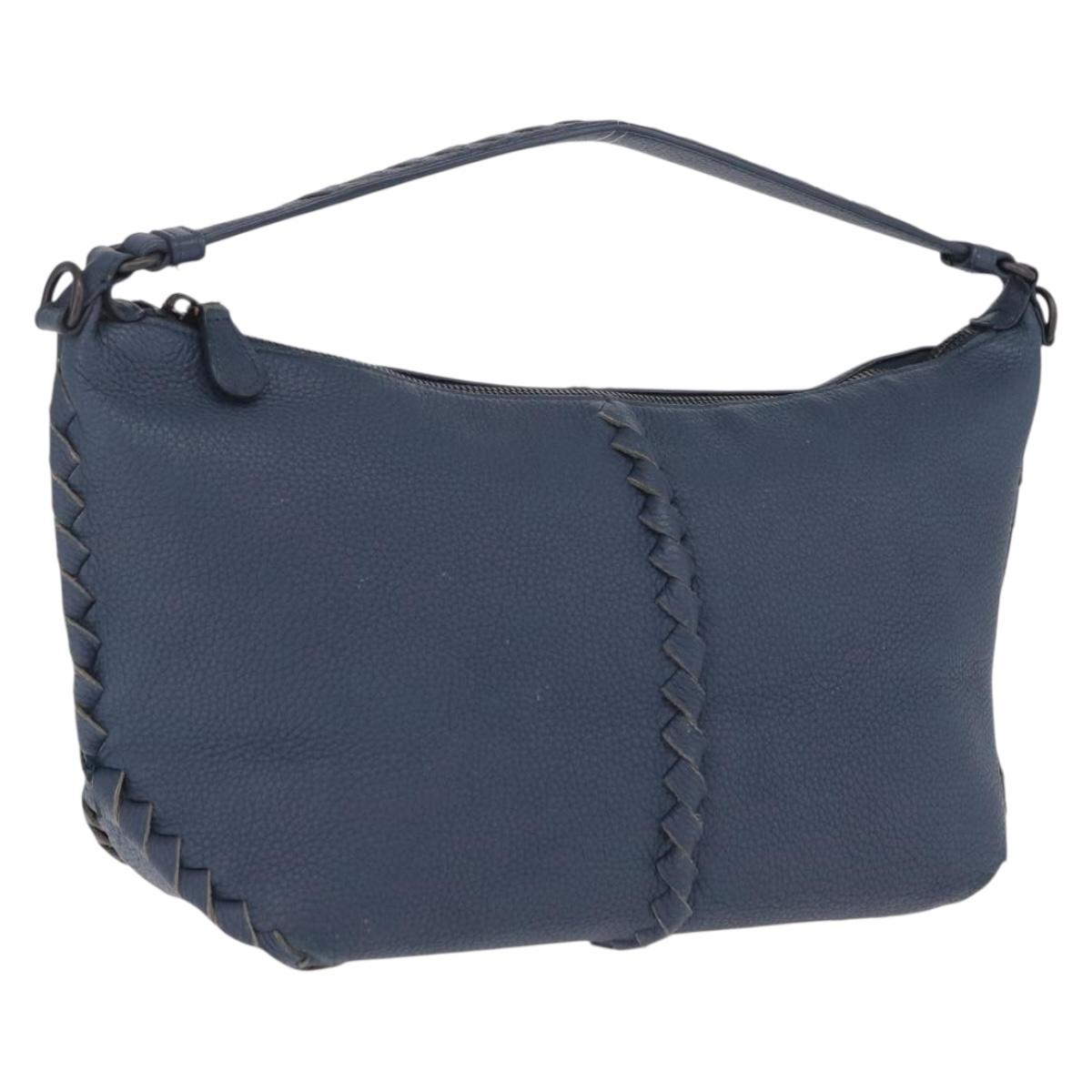 Bottega Veneta INTRECCIATO Shoulder Bag Leather Blue Auth 209621A