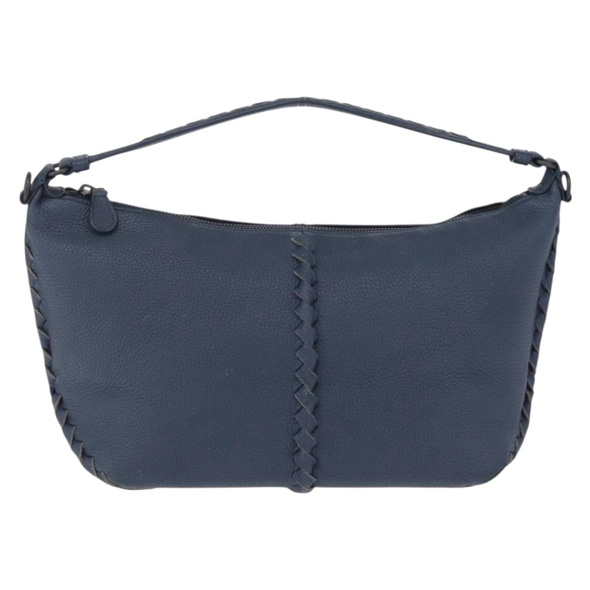 Bottega Veneta INTRECCIATO Shoulder Bag Leather Blue Auth 209621A