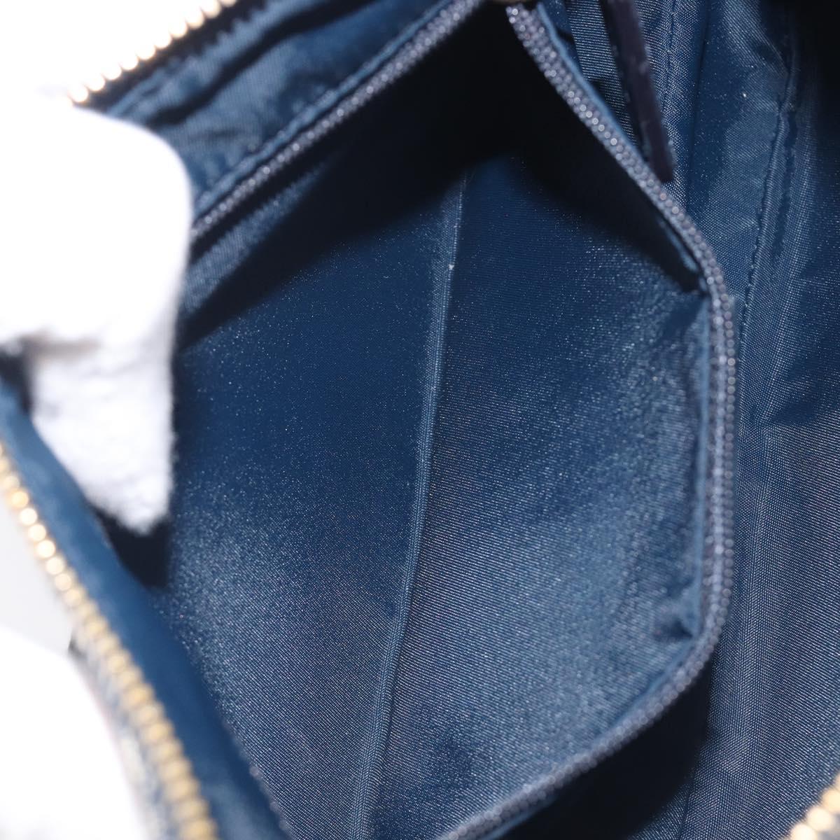 Christian Dior Trotter Canvas Saddle Shoulder Bag Navy Gold Tone Auth 209622V