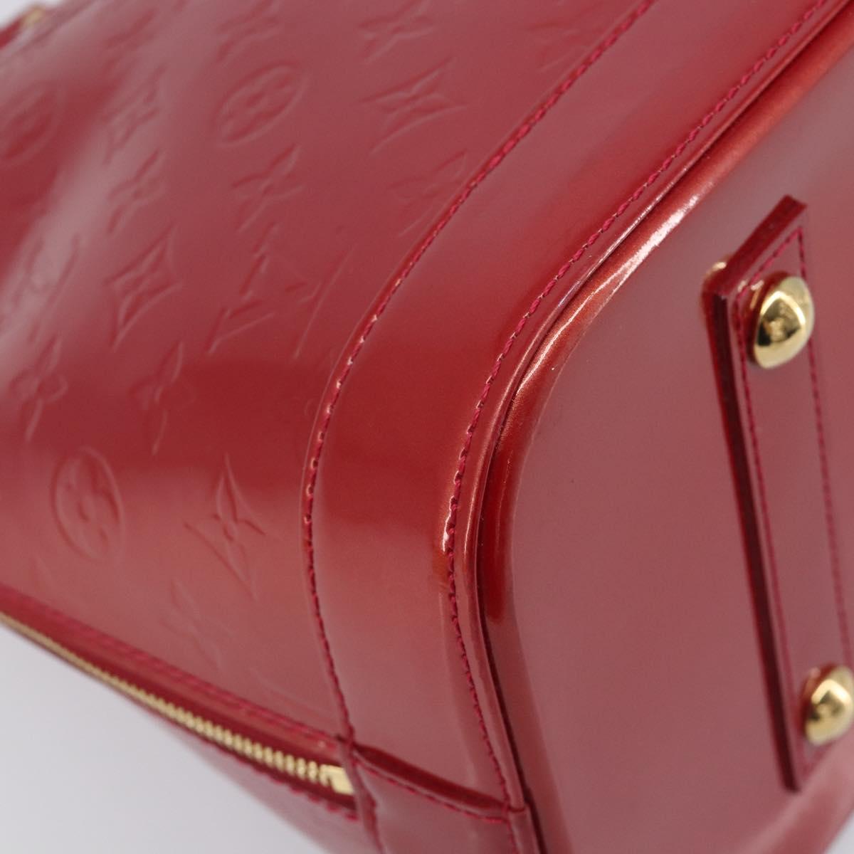 LOUIS VUITTON Monogram Vernis Alma GM Hand Bag Pomme D'amour M93596 Auth 209623V