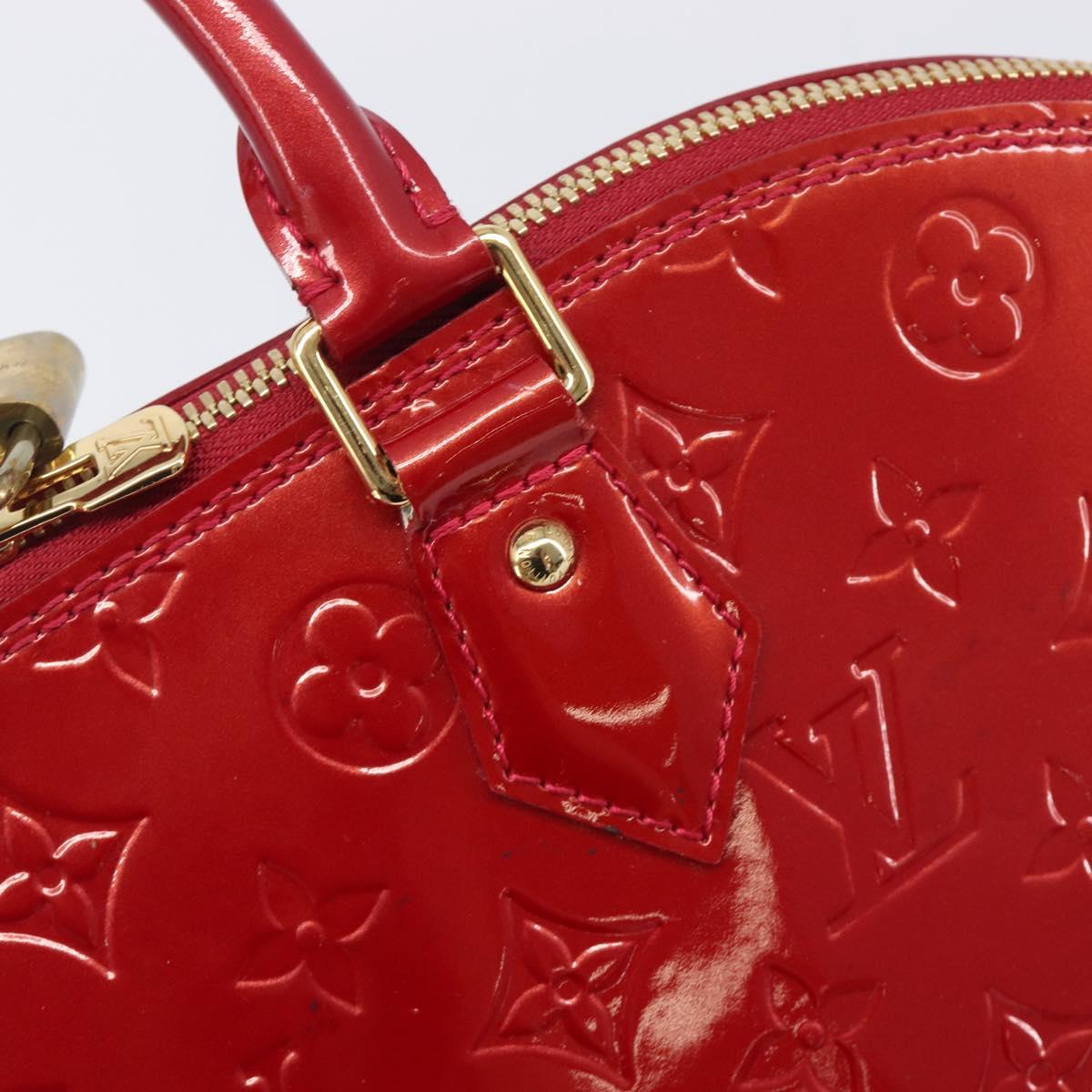 LOUIS VUITTON Monogram Vernis Alma GM Hand Bag Pomme D'amour M93596 Auth 209623V
