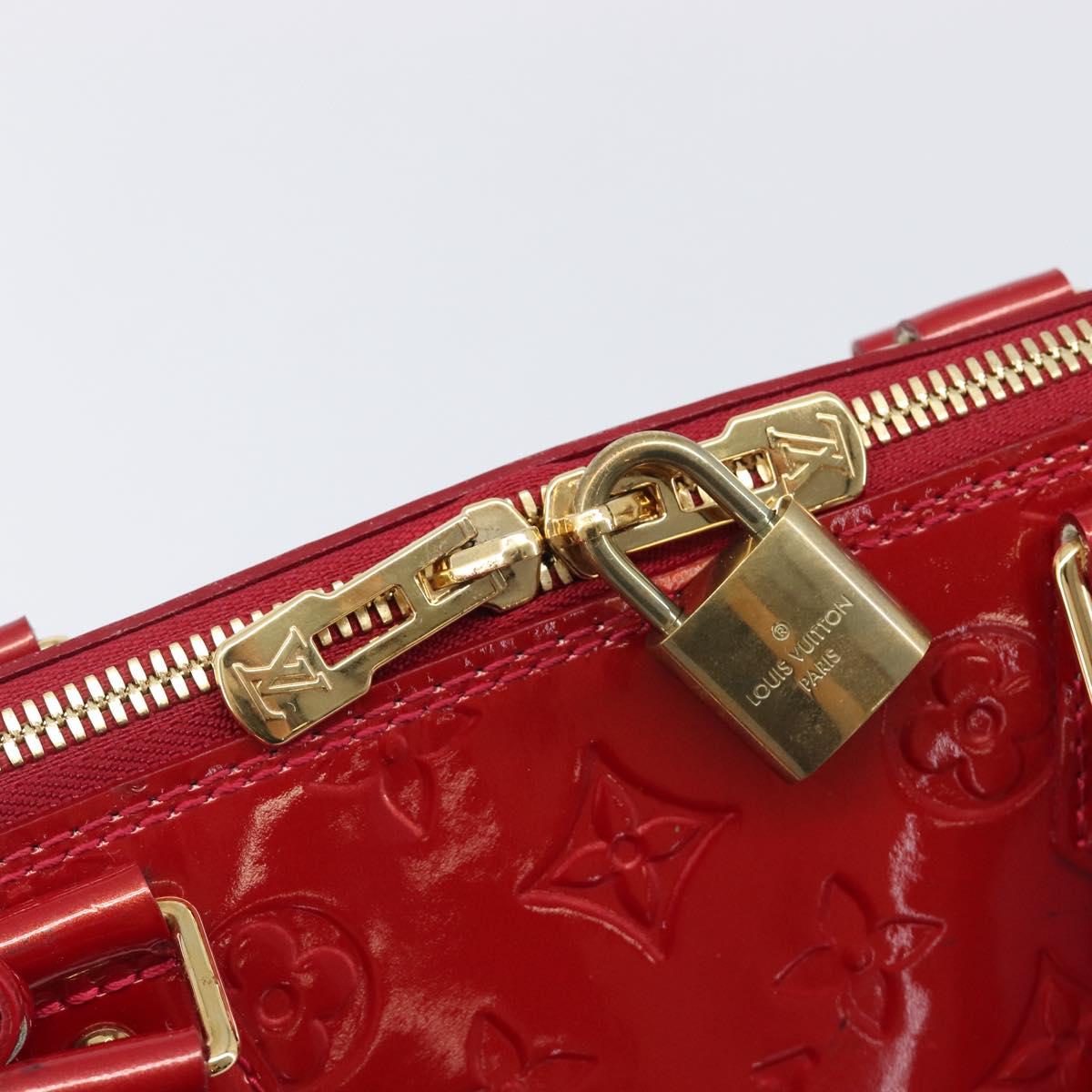 LOUIS VUITTON Monogram Vernis Alma GM Hand Bag Pomme D'amour M93596 Auth 209623V
