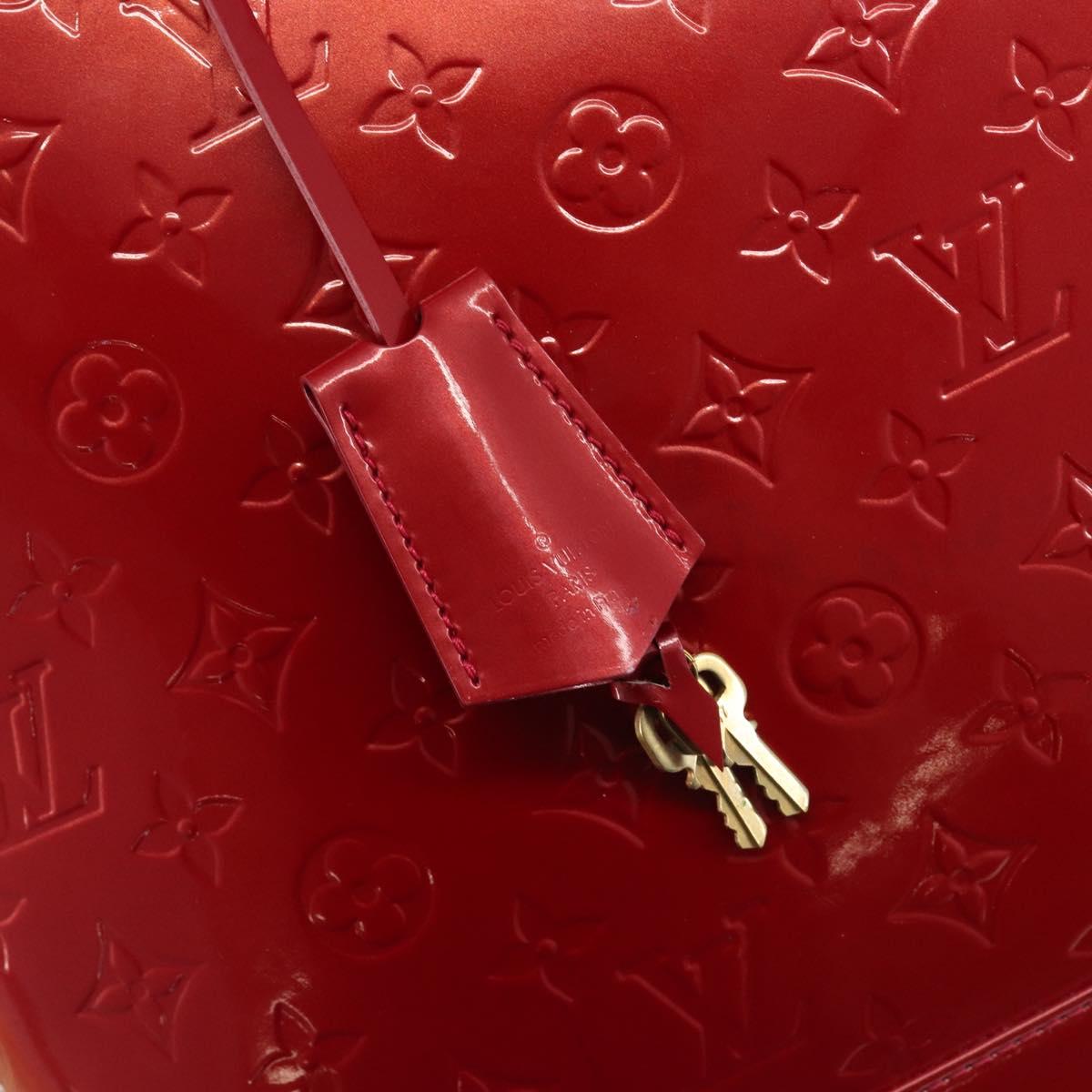 LOUIS VUITTON Monogram Vernis Alma GM Hand Bag Pomme D'amour M93596 Auth 209623V