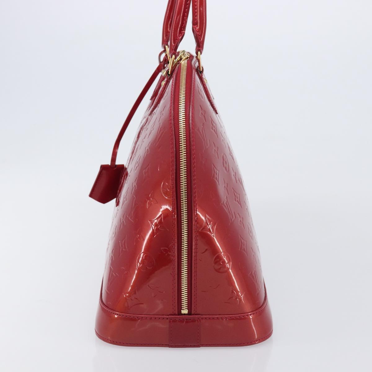 LOUIS VUITTON Monogram Vernis Alma GM Hand Bag Pomme D'amour M93596 Auth 209623V