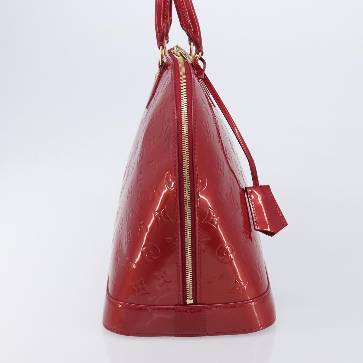 LOUIS VUITTON Monogram Vernis Alma GM Hand Bag Pomme D'amour M93596 Auth 209623V