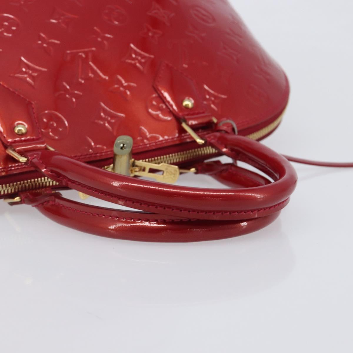 LOUIS VUITTON Monogram Vernis Alma GM Hand Bag Pomme D'amour M93596 Auth 209623V