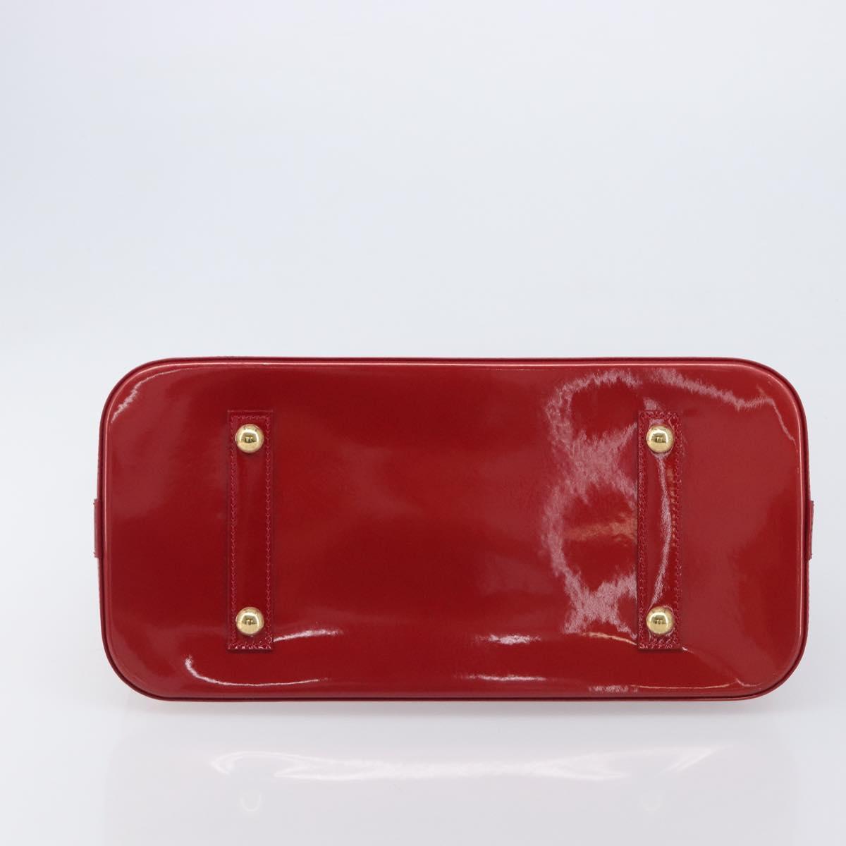 LOUIS VUITTON Monogram Vernis Alma GM Hand Bag Pomme D'amour M93596 Auth 209623V