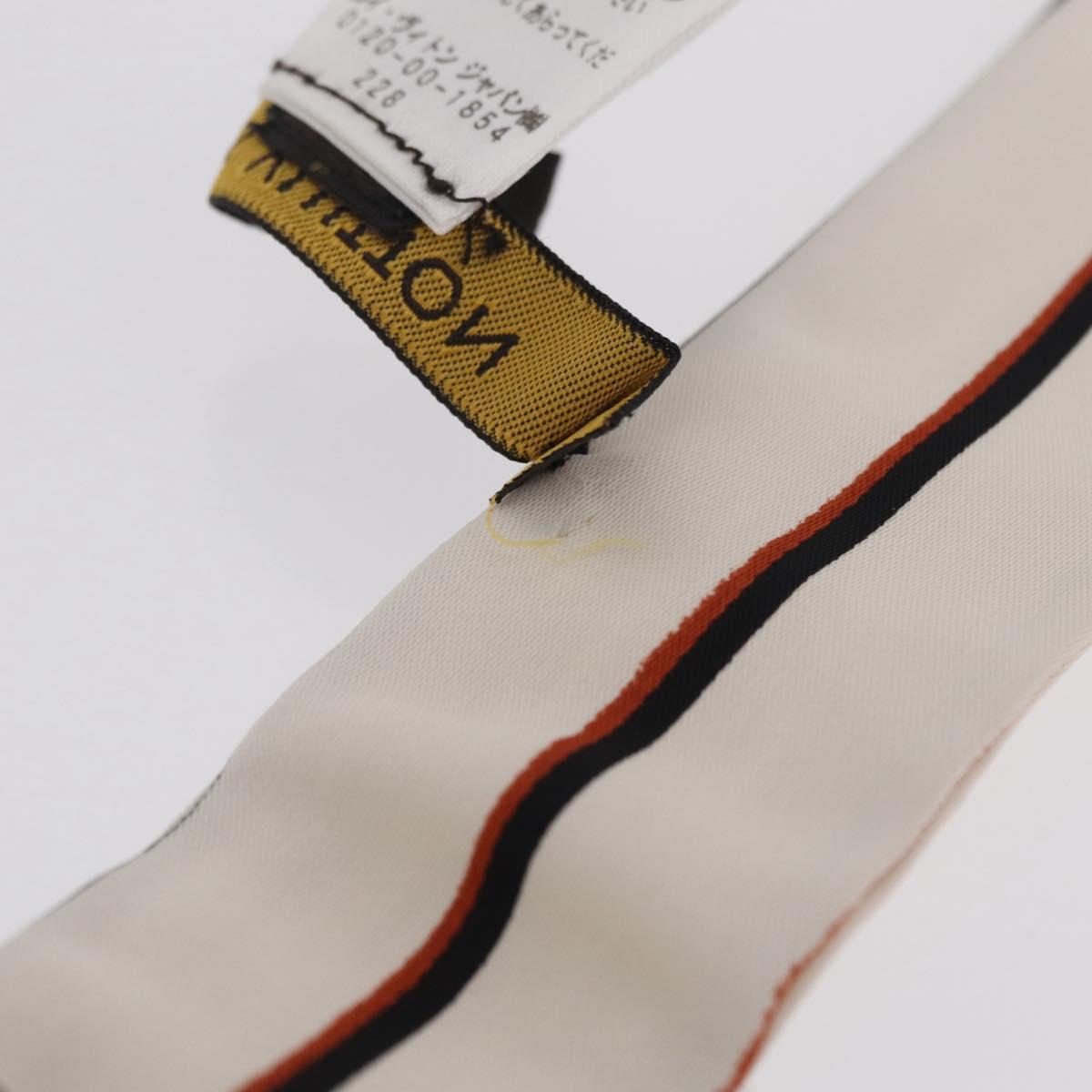 LOUIS VUITTON Scarf Rayon White Black MP0604 LV Auth 209627