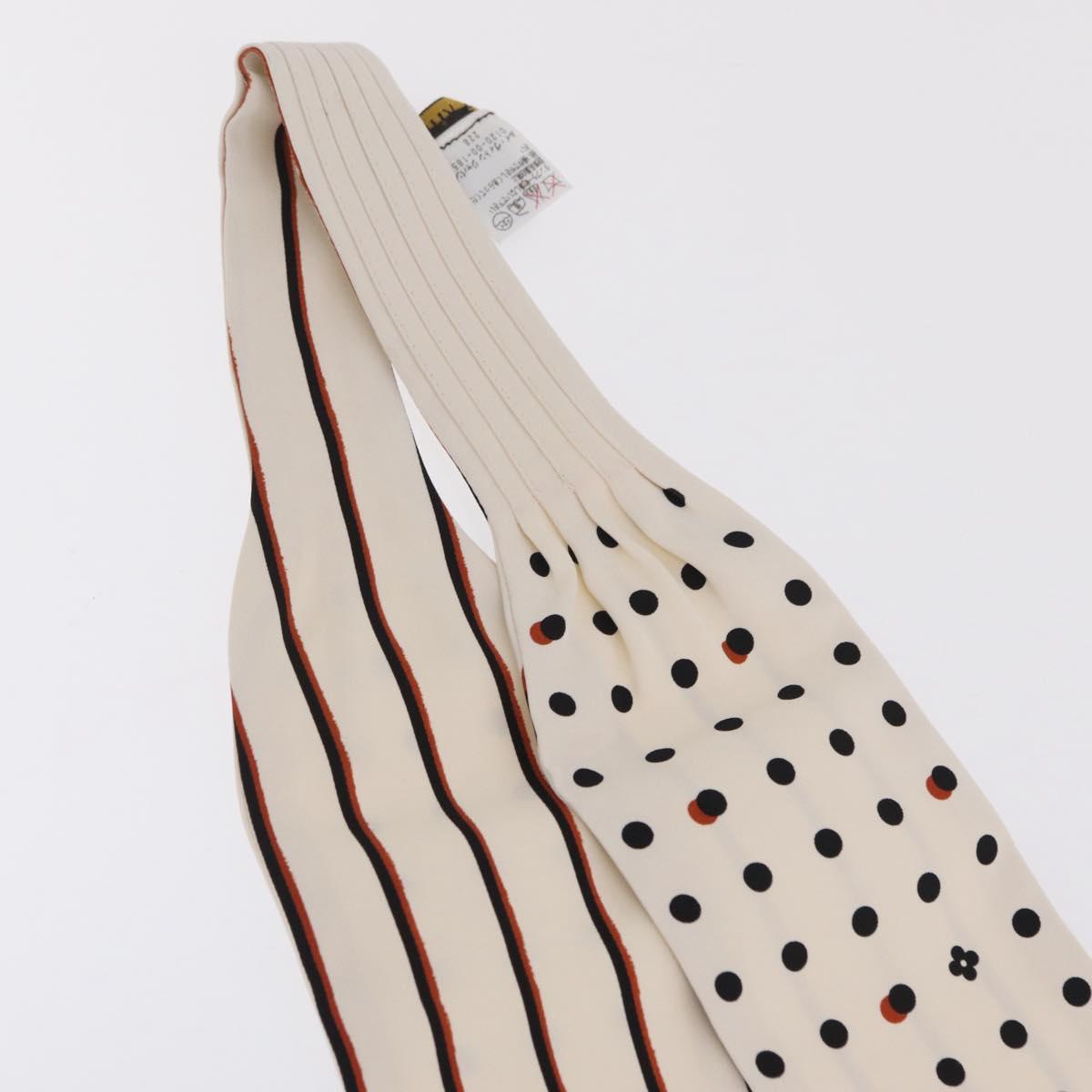 LOUIS VUITTON Scarf Rayon White Black MP0604 LV Auth 209627