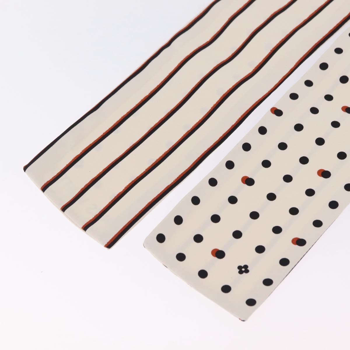 LOUIS VUITTON Scarf Rayon White Black MP0604 LV Auth 209627