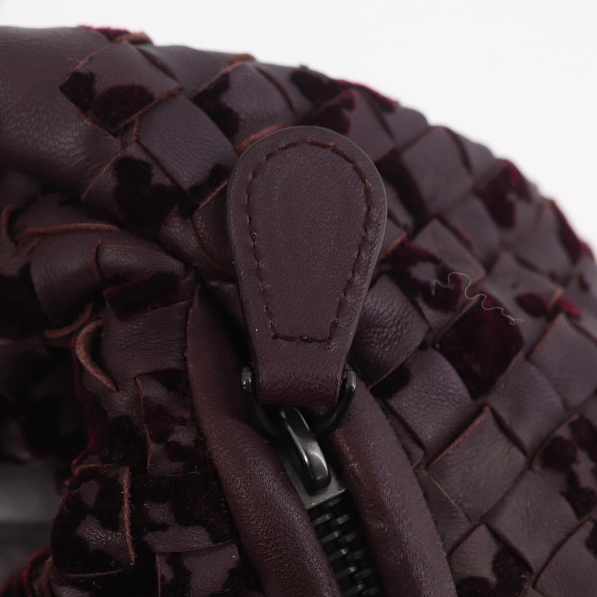Bottega Veneta INTRECCIATO Hobo Shoulder Bag Leather Bordeaux Auth 209629V