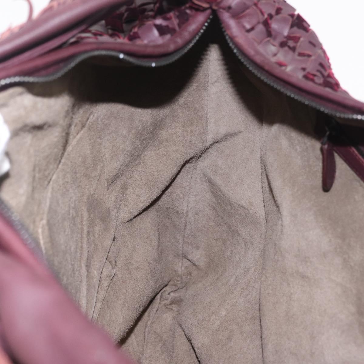 Bottega Veneta INTRECCIATO Hobo Shoulder Bag Leather Bordeaux Auth 209629V