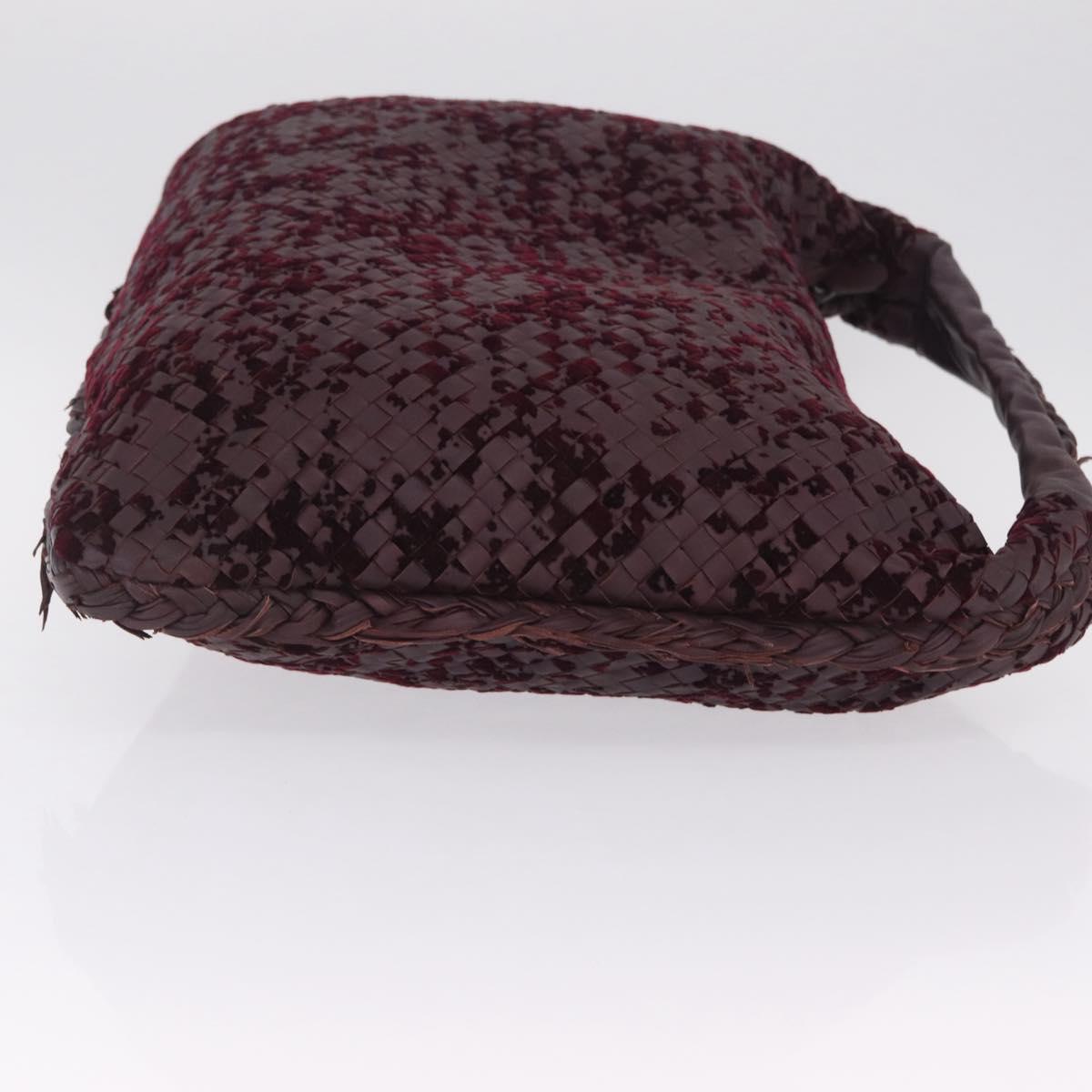 Bottega Veneta INTRECCIATO Hobo Shoulder Bag Leather Bordeaux Auth 209629V