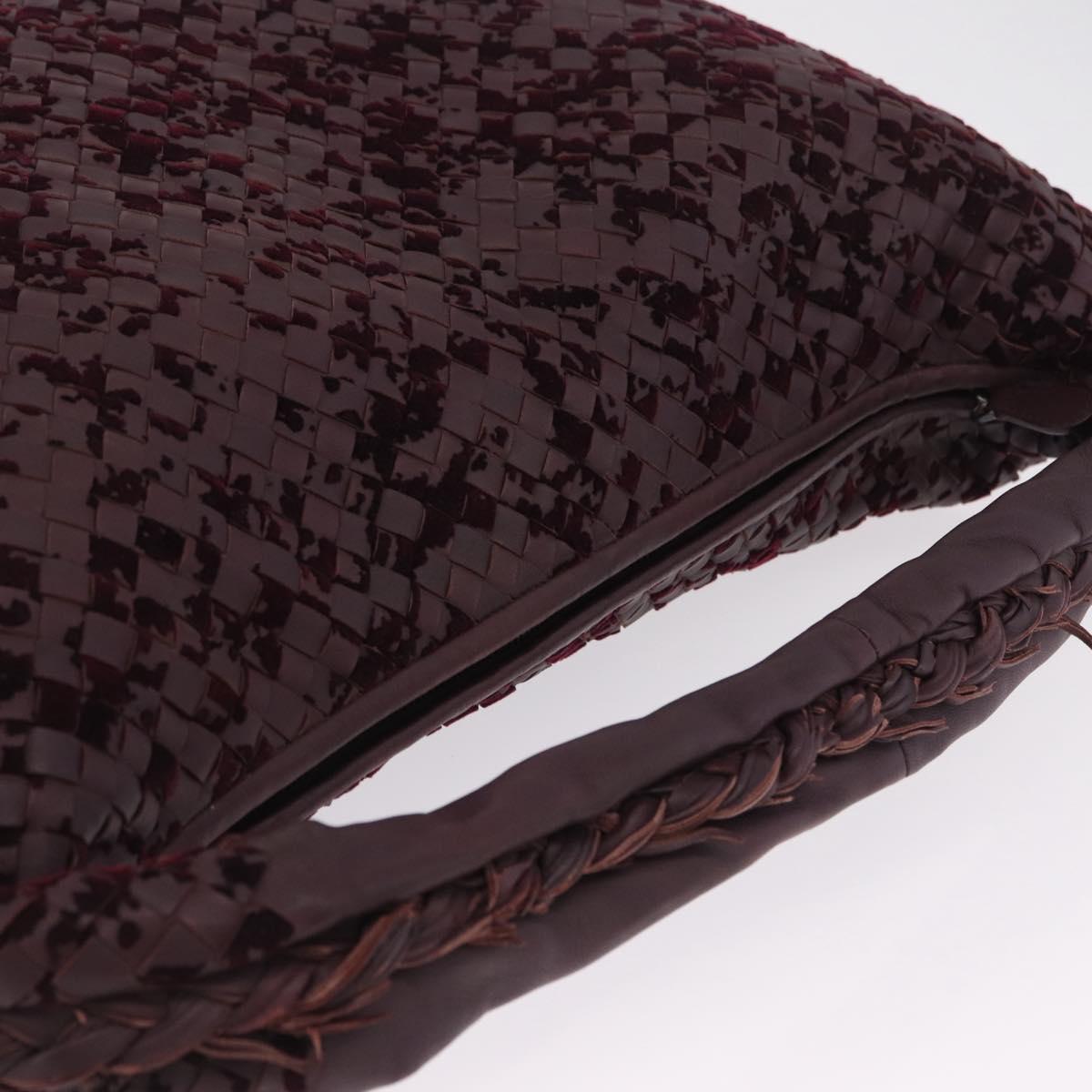 Bottega Veneta INTRECCIATO Hobo Shoulder Bag Leather Bordeaux Auth 209629V
