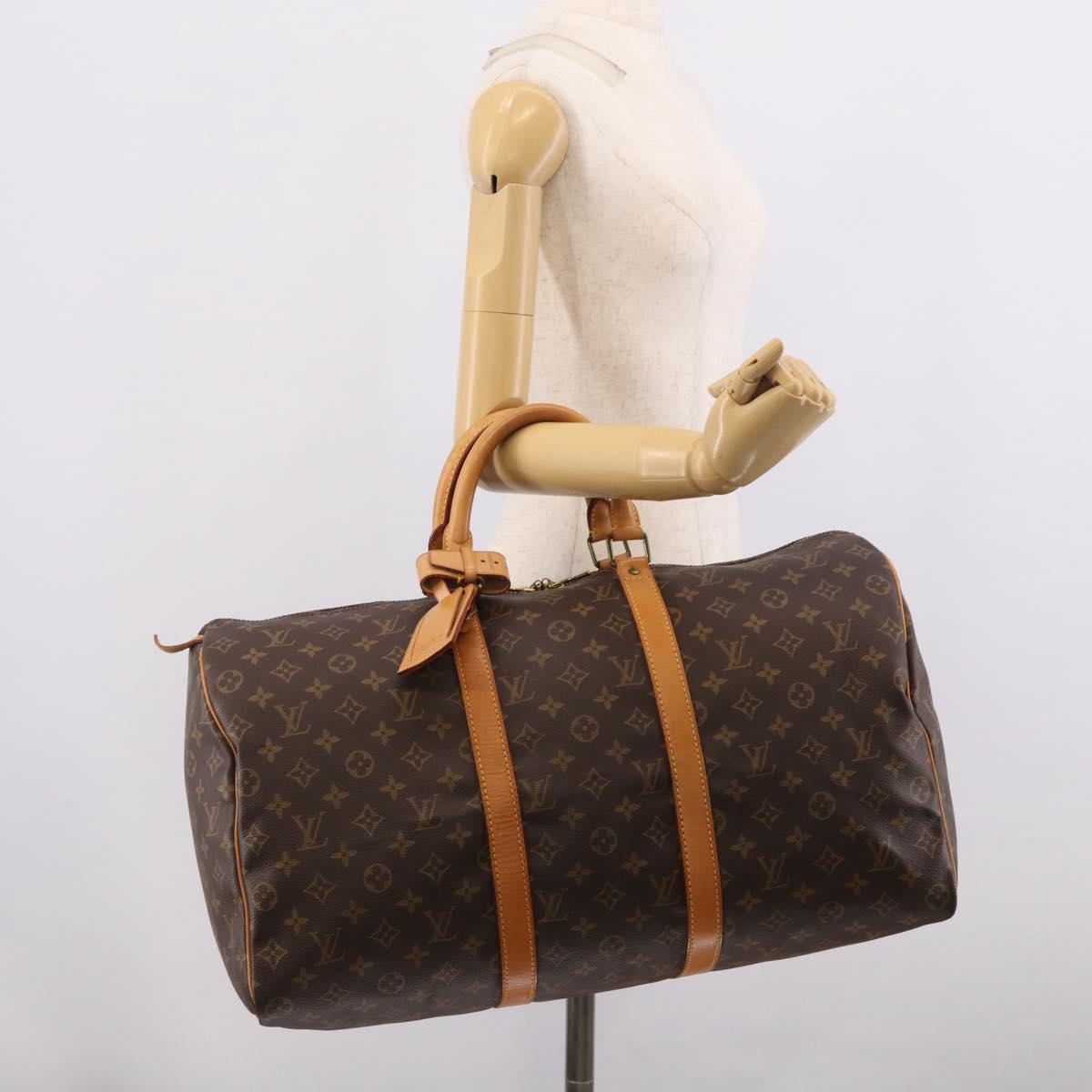 LOUIS VUITTON Monogram Keepall 50 Boston Bag M41426 LV Auth 209633V