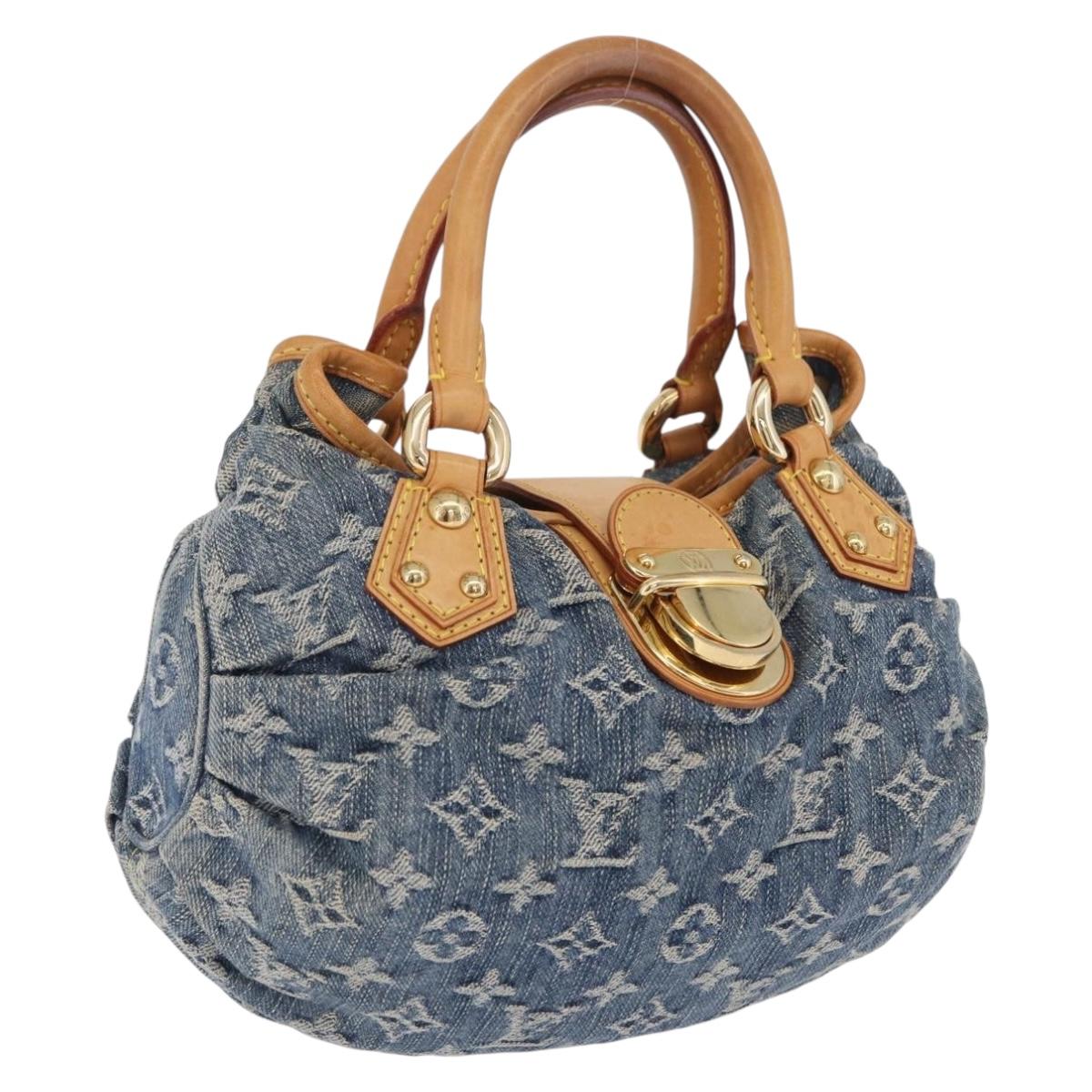 LOUIS VUITTON Monogram denim Preity Hand Bag Blue M95020 LV Auth 209639V