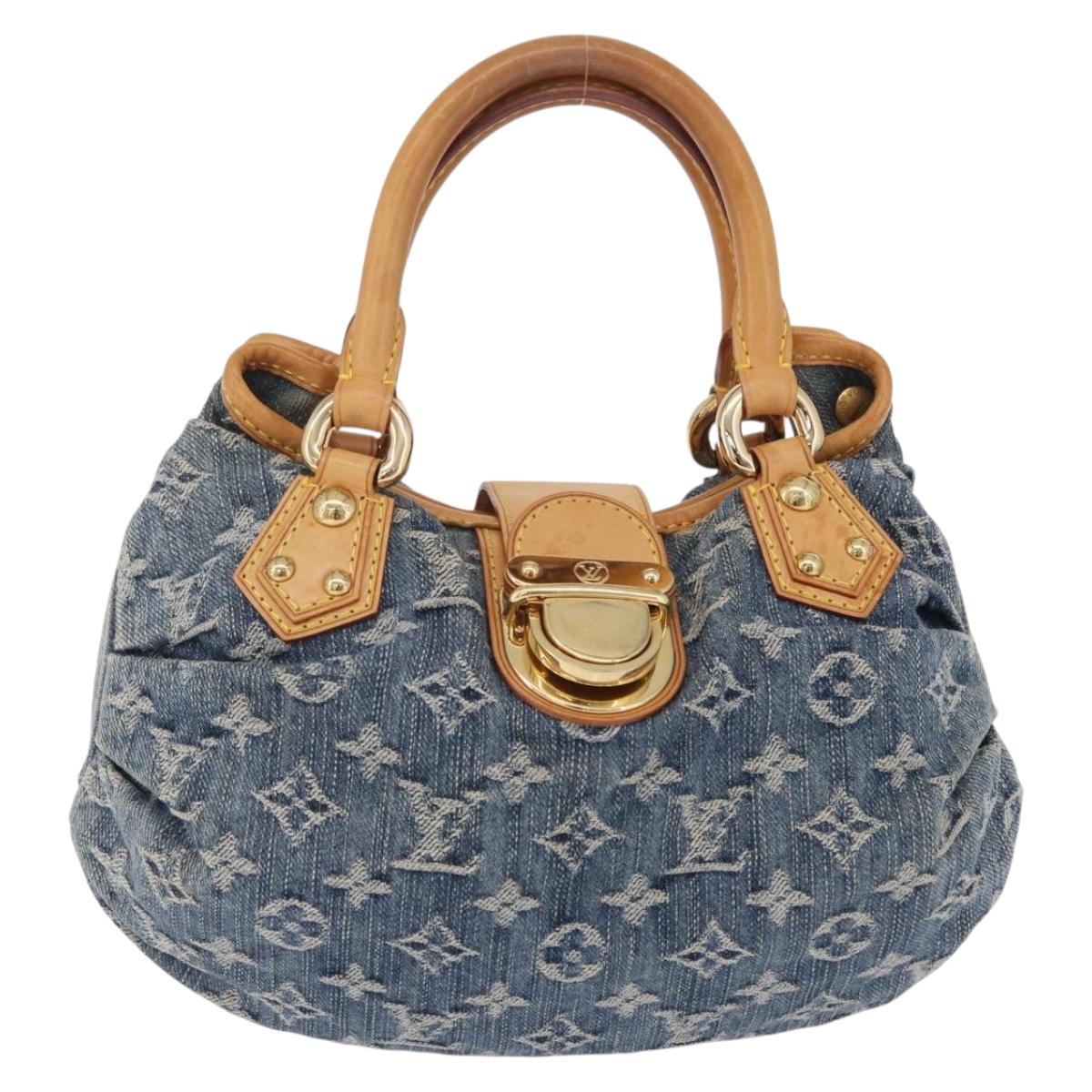 LOUIS VUITTON Monogram denim Preity Hand Bag Blue M95020 LV Auth 209639V