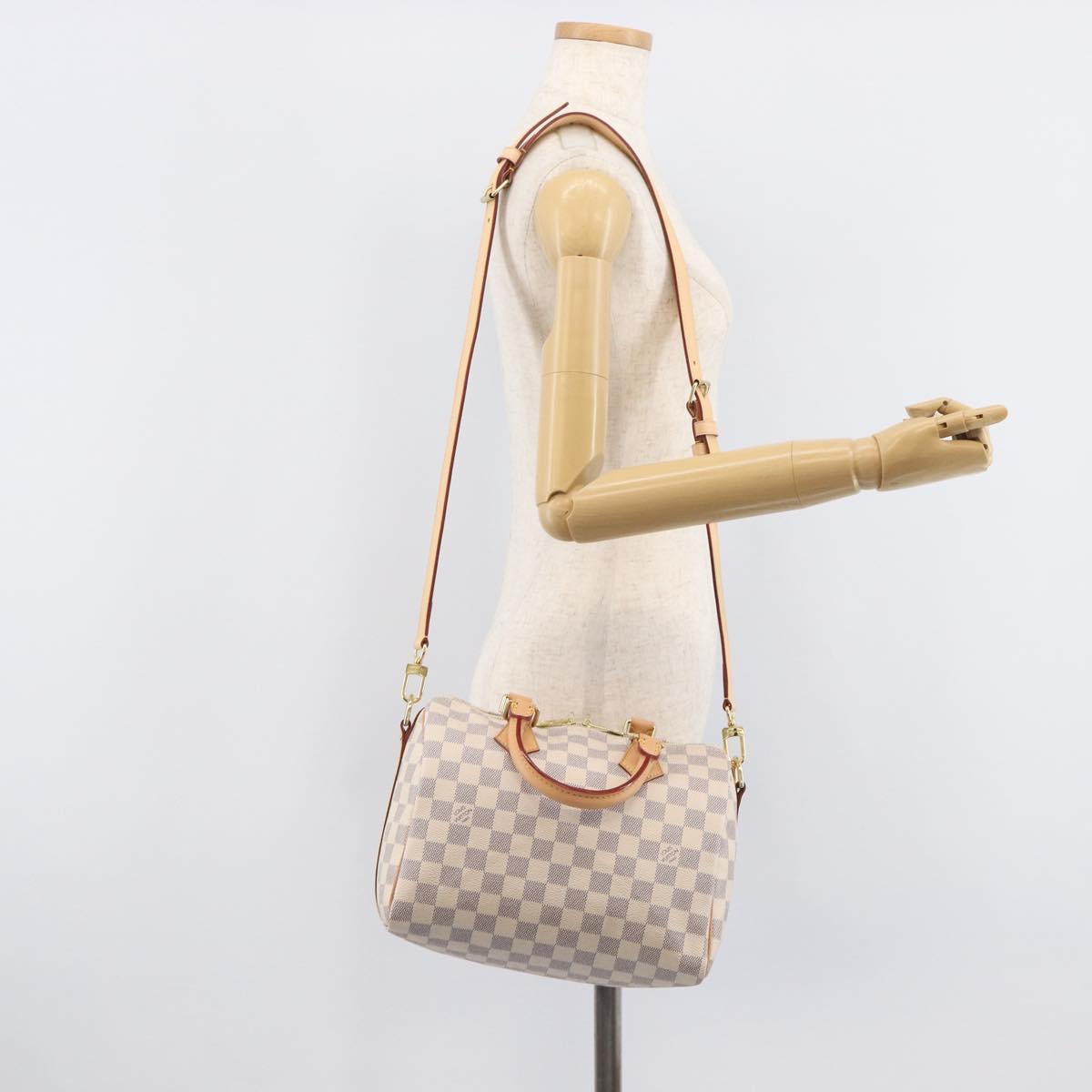 LOUIS VUITTON Damier Azur Speedy Bandouliere 25 Hand Bag N41374 Auth 209646SAV