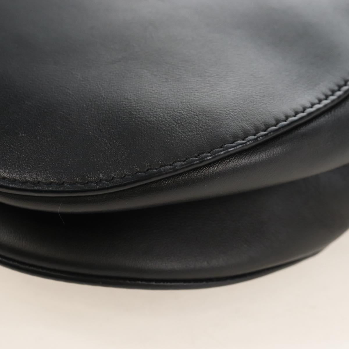 Christian Dior Saddle Shoulder Bag Leather Black Auth 209661SAV