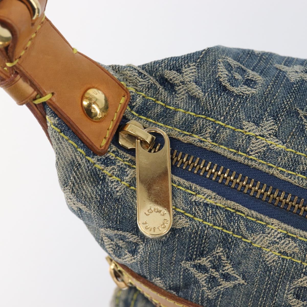 LOUIS VUITTON Monogram Denim Buggy PM Shoulder Bag Blue M95049 LV Auth 209662V