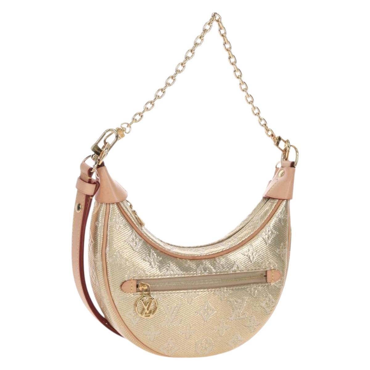 LOUIS VUITTON Monogram Laminated Jacquard Loop Bag Gold M22928 LV Auth 209671SAM