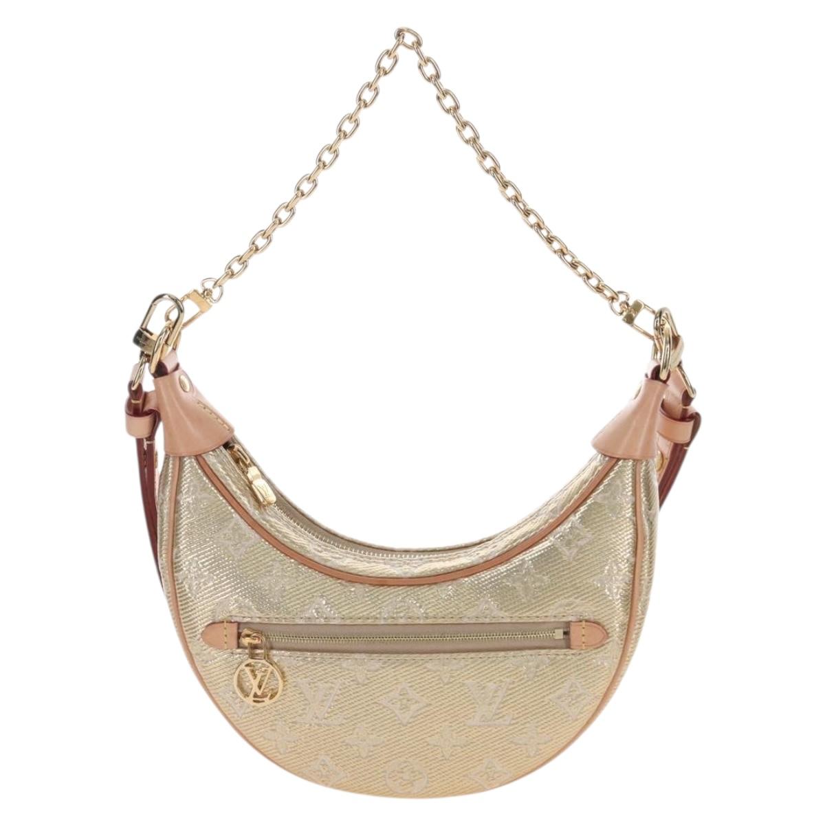 LOUIS VUITTON Monogram Laminated Jacquard Loop Bag Gold M22928 LV Auth 209671SAM
