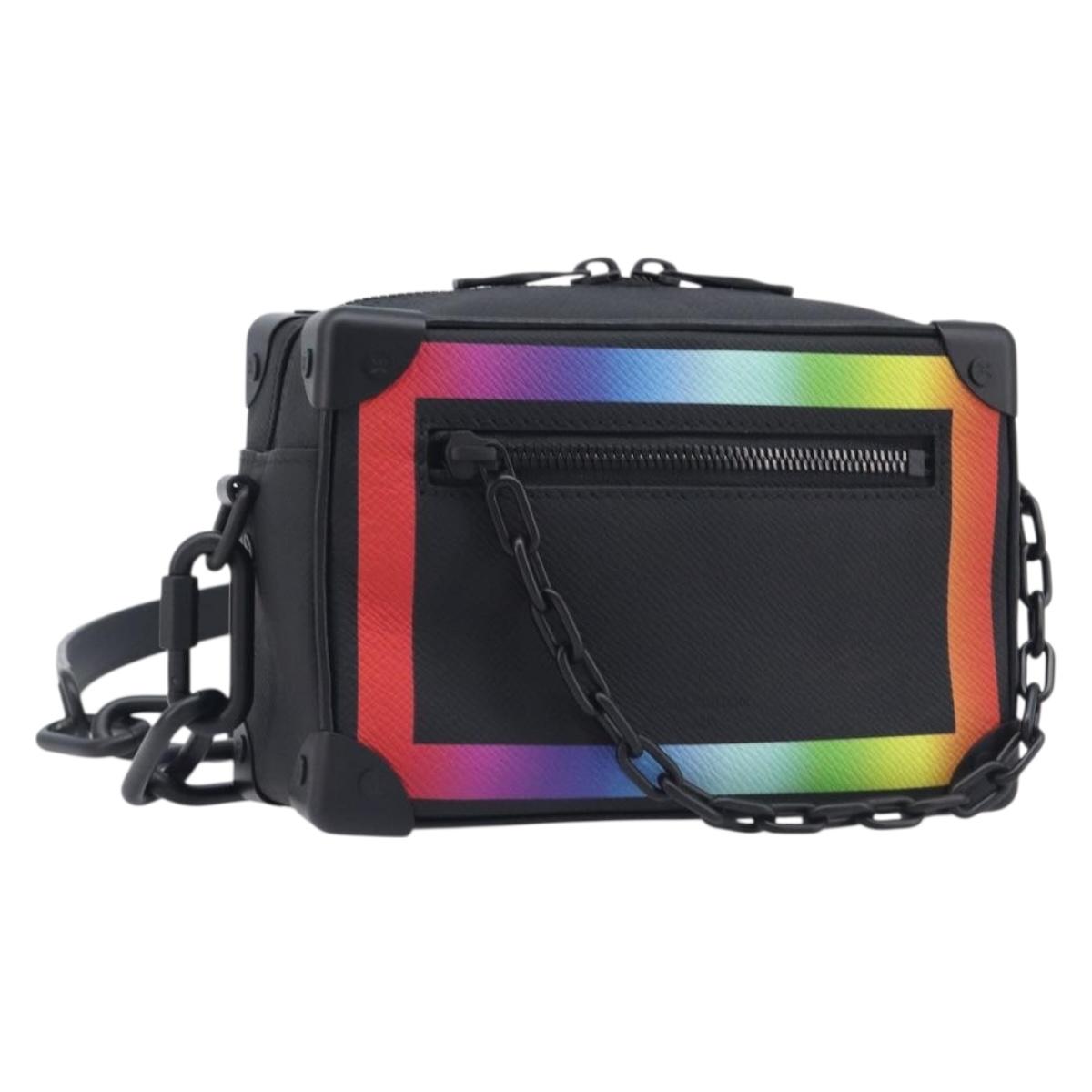 LOUIS VUITTON Taiga Rainbow Mini Soft Trunk Bag Black M30351 LV Auth 209684SAM