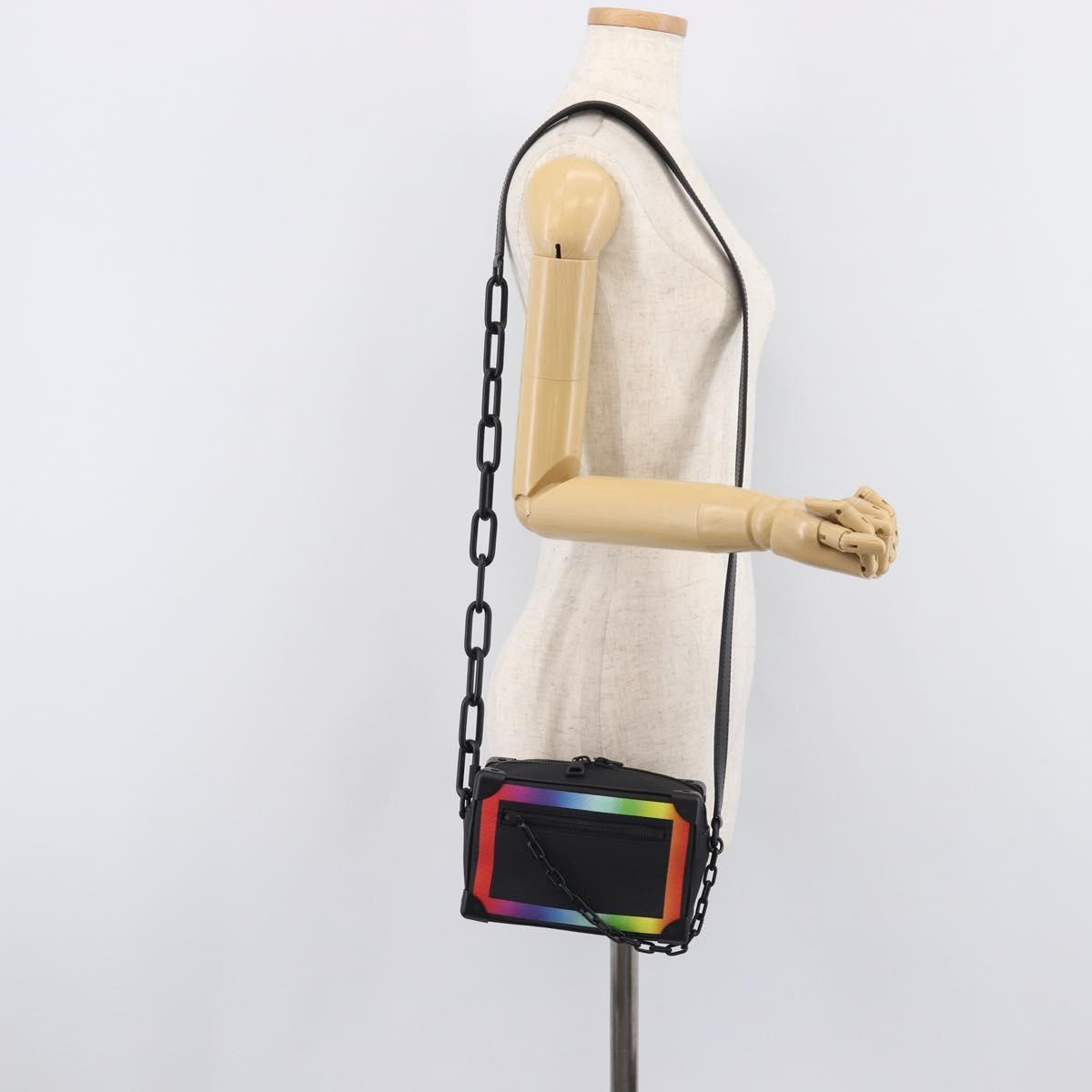 LOUIS VUITTON Taiga Rainbow Mini Soft Trunk Bag Black M30351 LV Auth 209684SAM