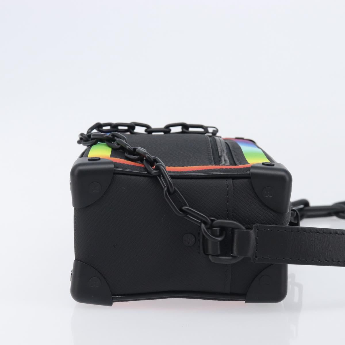 LOUIS VUITTON Taiga Rainbow Mini Soft Trunk Bag Black M30351 LV Auth 209684SAM