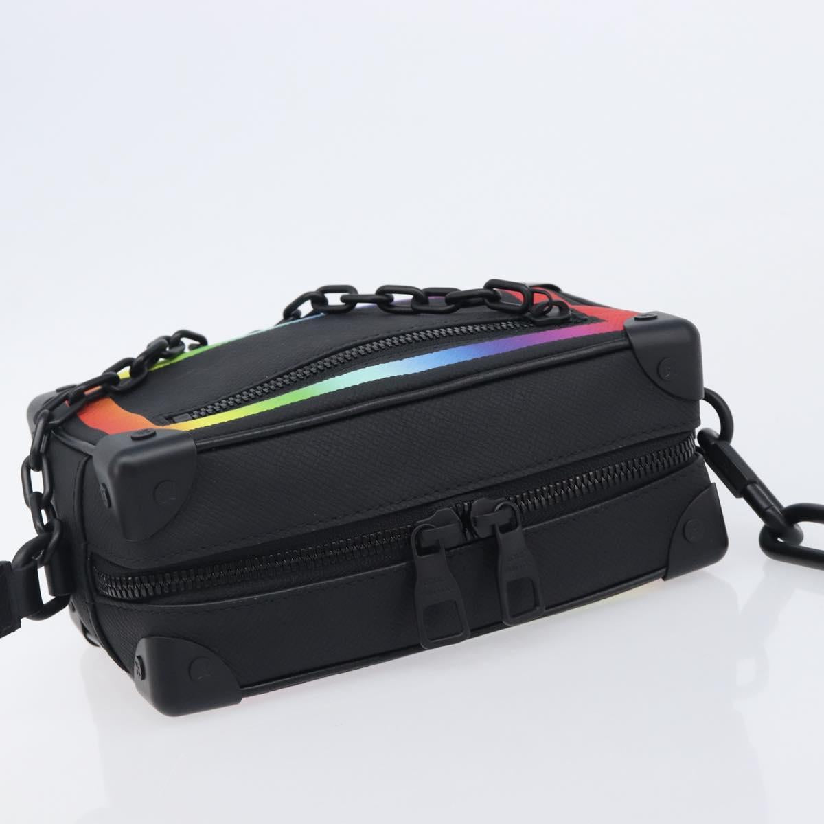 LOUIS VUITTON Taiga Rainbow Mini Soft Trunk Bag Black M30351 LV Auth 209684SAM