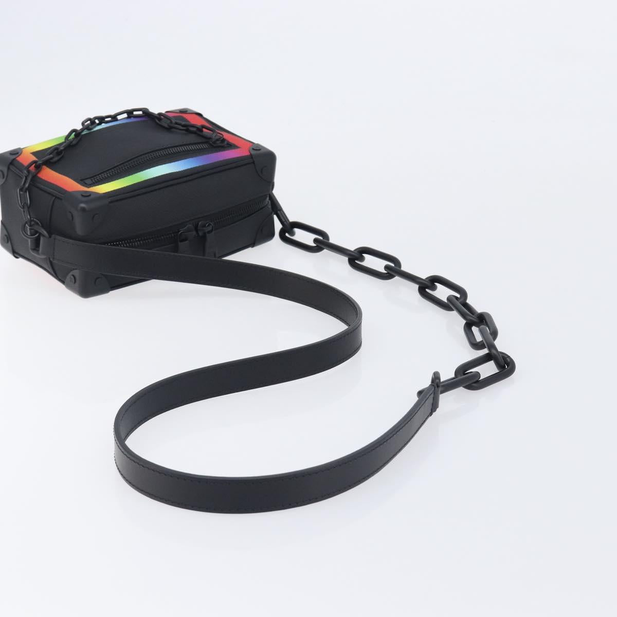 LOUIS VUITTON Taiga Rainbow Mini Soft Trunk Bag Black M30351 LV Auth 209684SAM