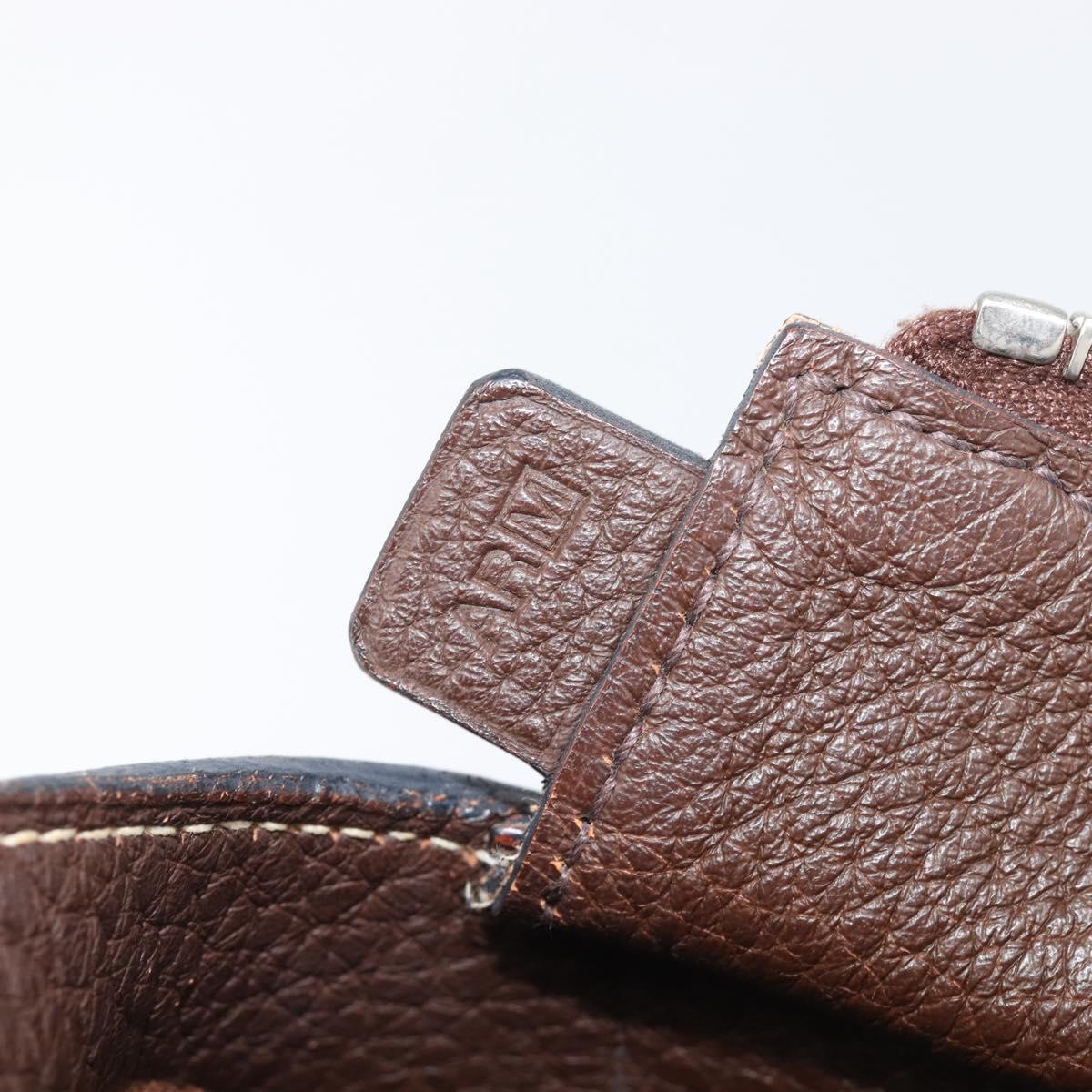 HERMES Good News GM Shoulder Bag Leather Dark Brown Silver Auth 209685V
