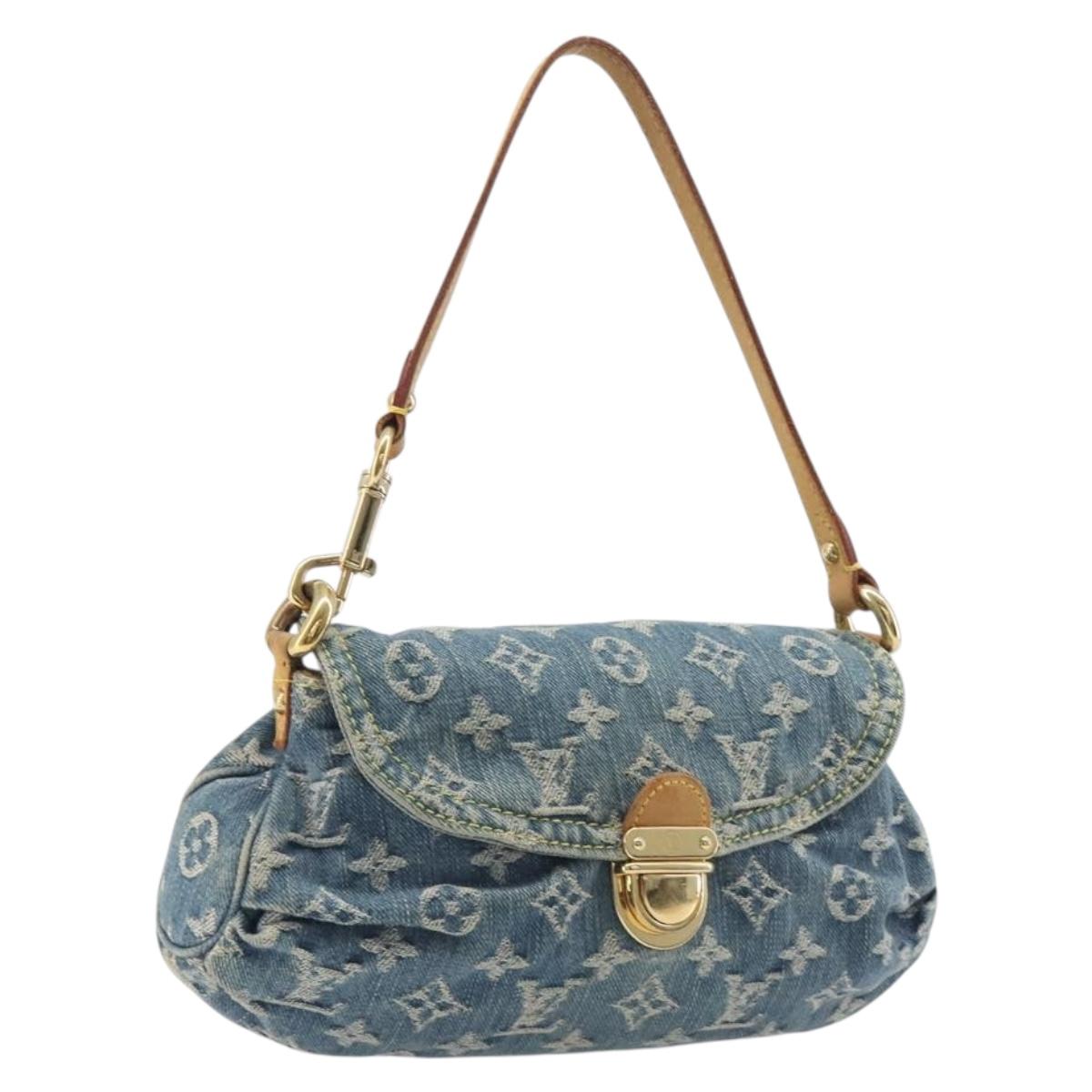 LOUIS VUITTON Monogram Denim Mini Preity Hand Bag Blue M95050 LV Auth 209689V