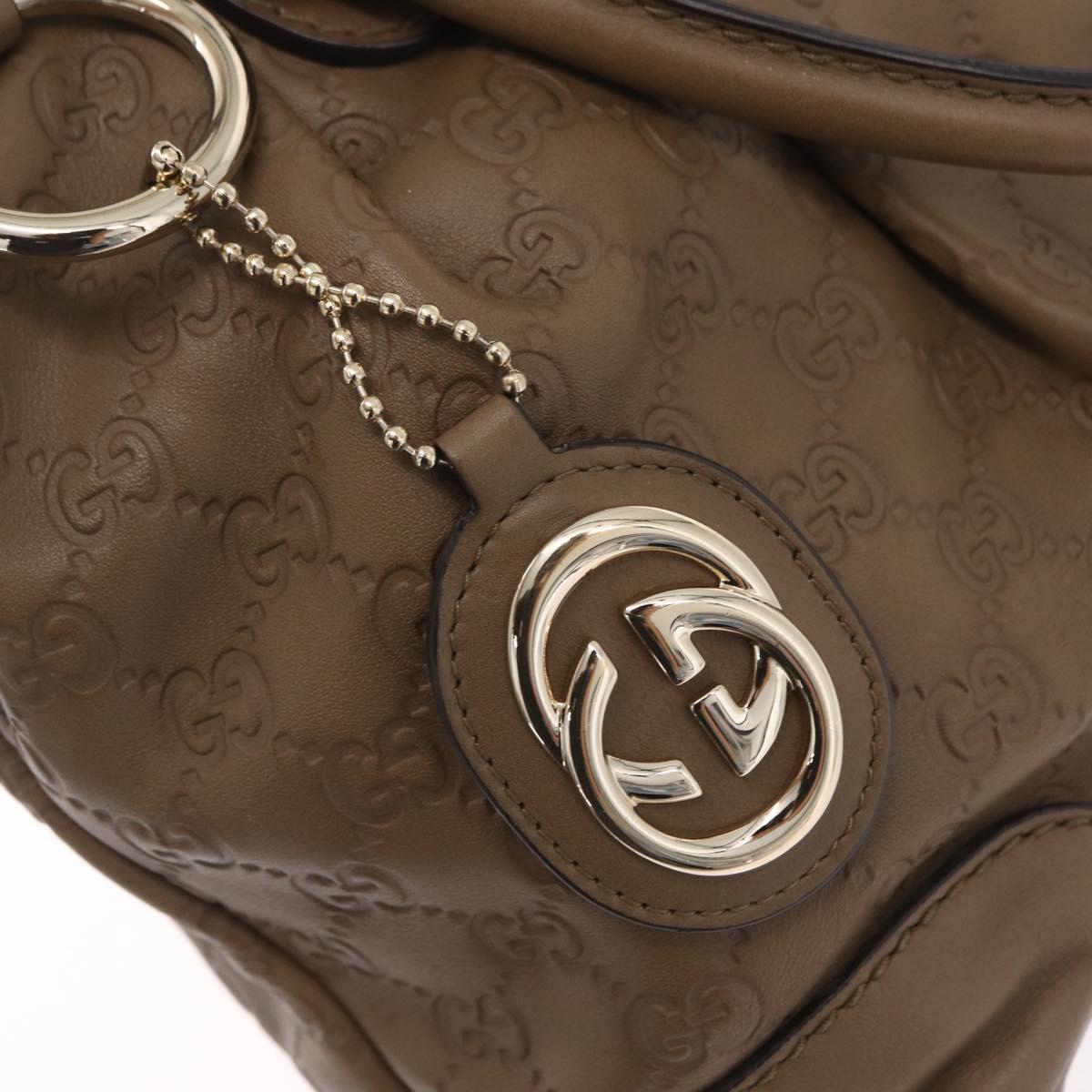 GUCCI GuccissimaGG Sukey Hand Bag Leather Brown Gold Tone 247902 Auth 209691A
